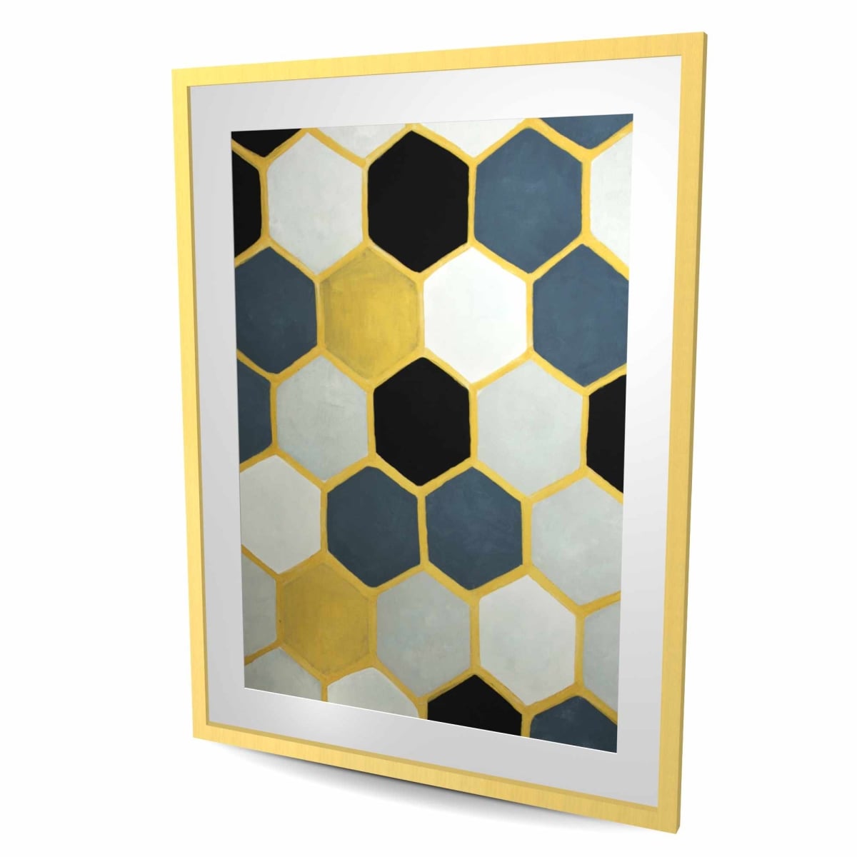 C1FM3648IHR5MP 36 x 48 in. Blue Cells - Modern Framed Matted Print for Home Decor