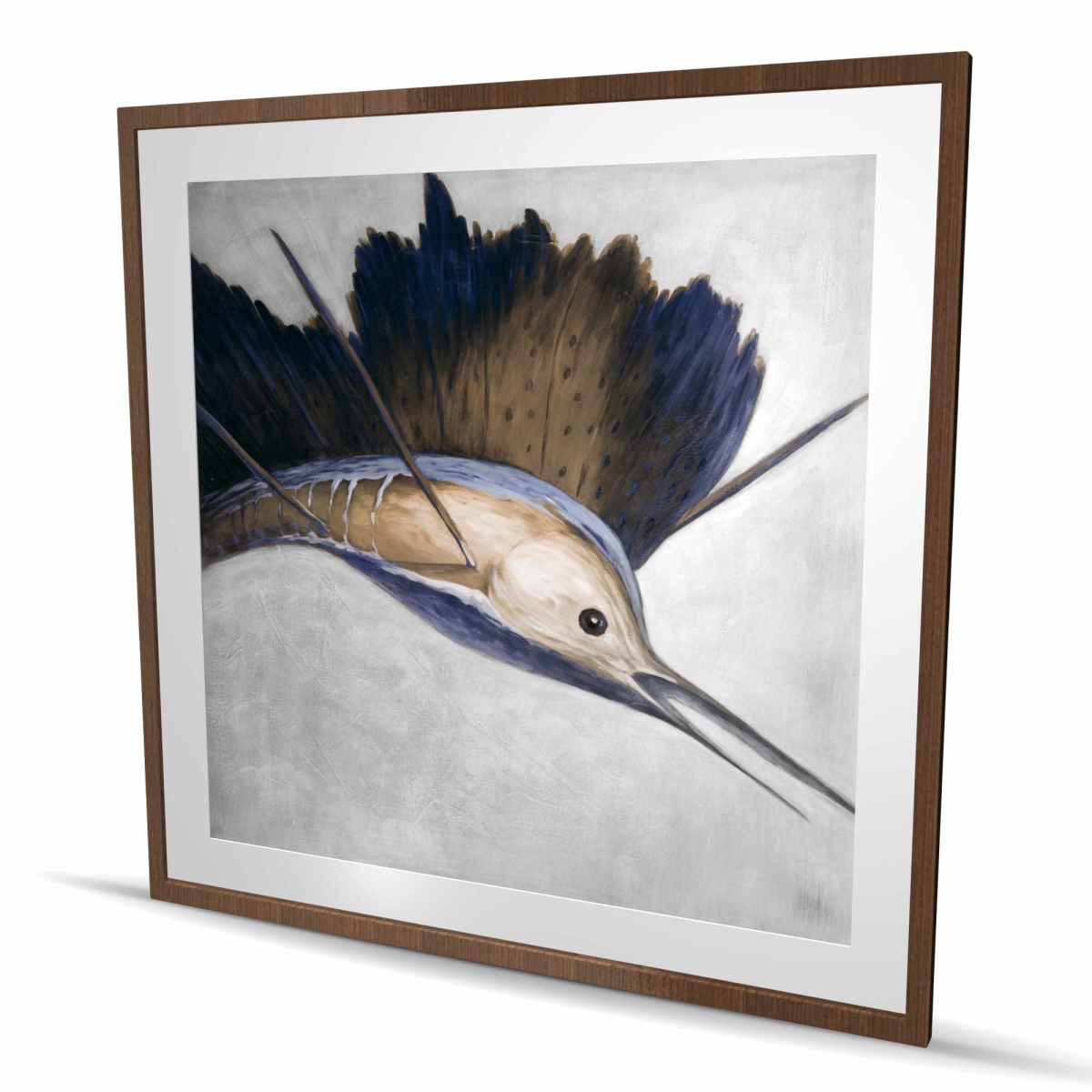 C1FM4848VXLV12 48 x 48 in. Abstract Swordfish - Bathroom Marine Framed Print for Decor