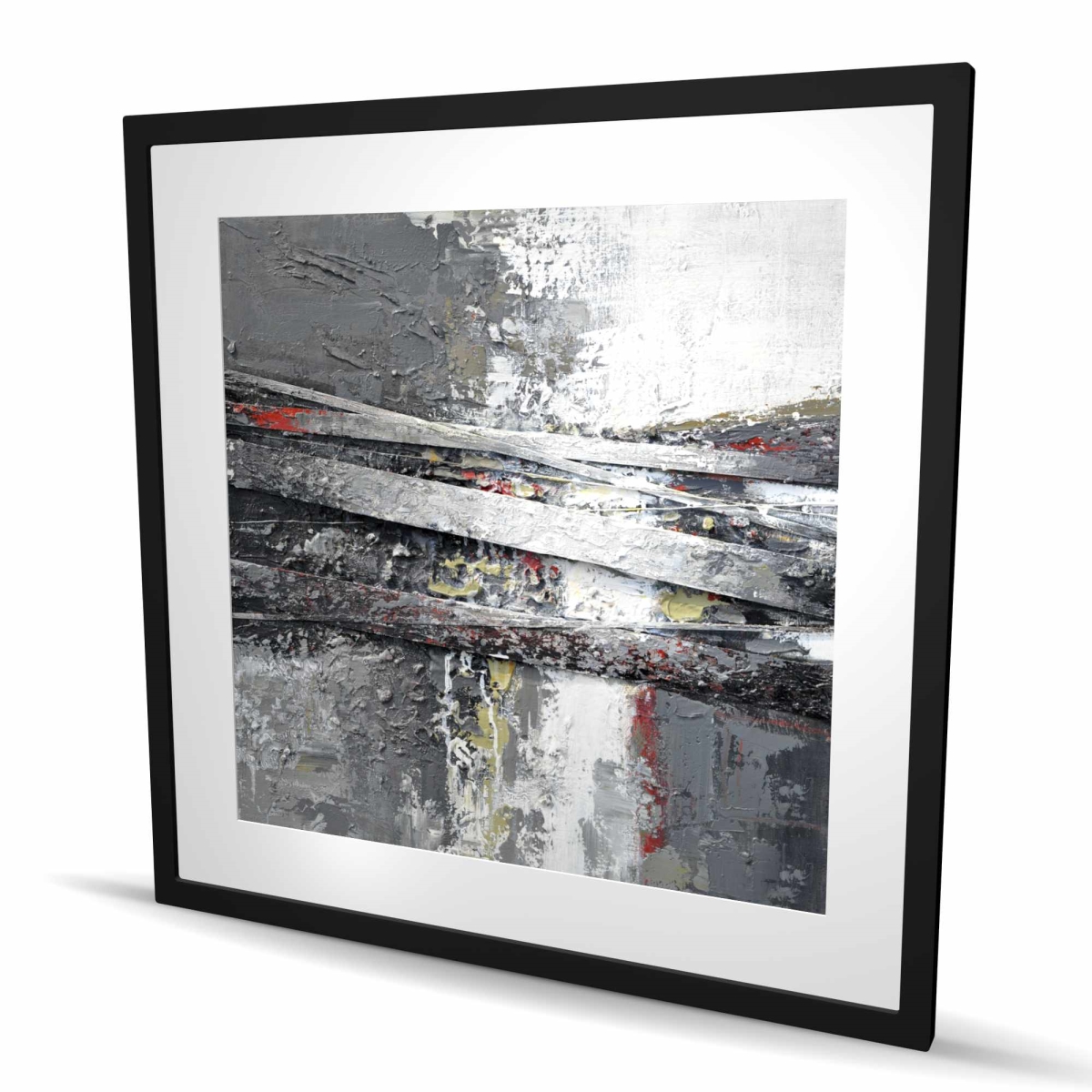 C1FM3636TCE2EO 36 x 36 in. Industrial & Texturized Abstract Stripes - Framed Print