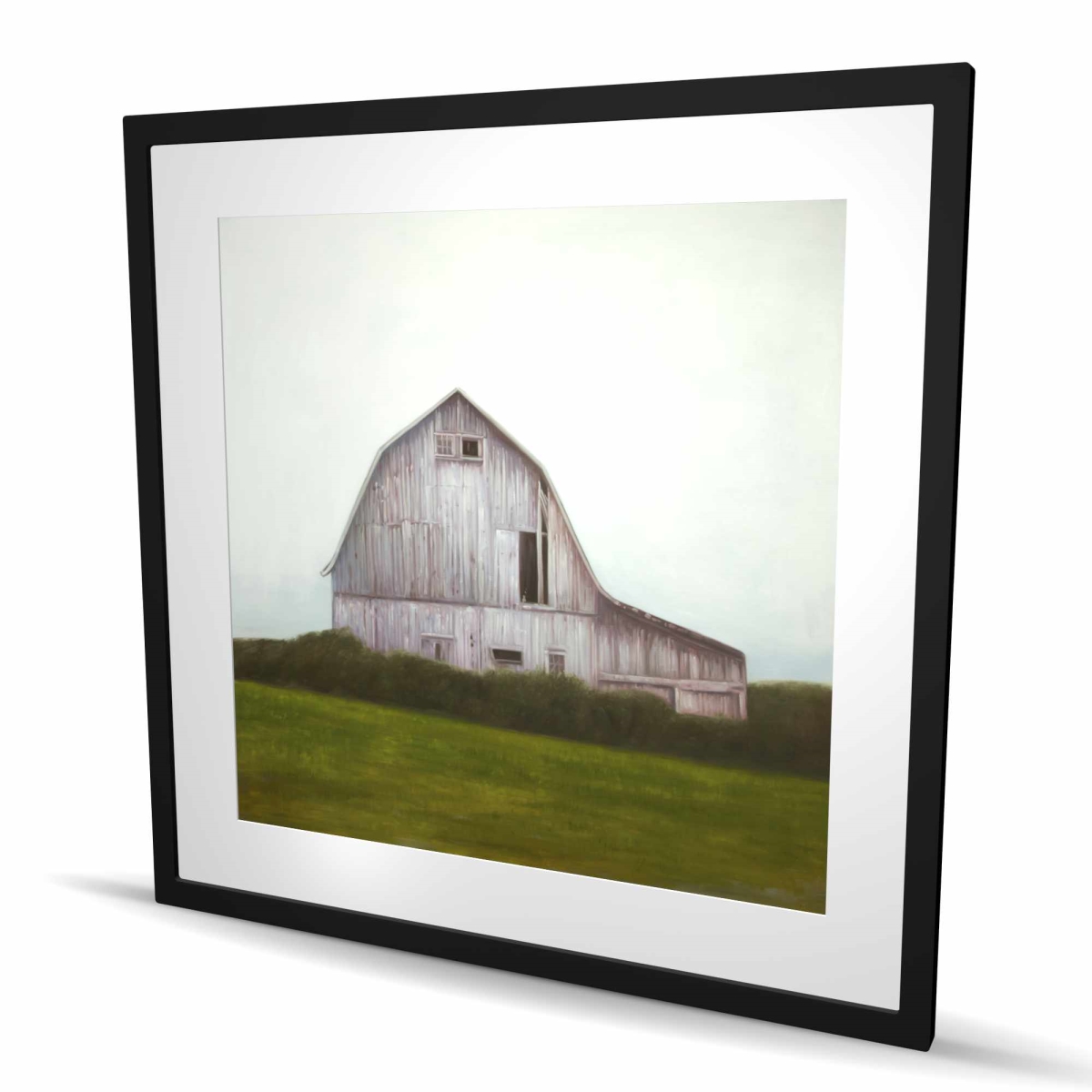C1FM3636RQBD0M 36 x 36 in. Rustic Barn - Framed Matted Print for Living Room Decor