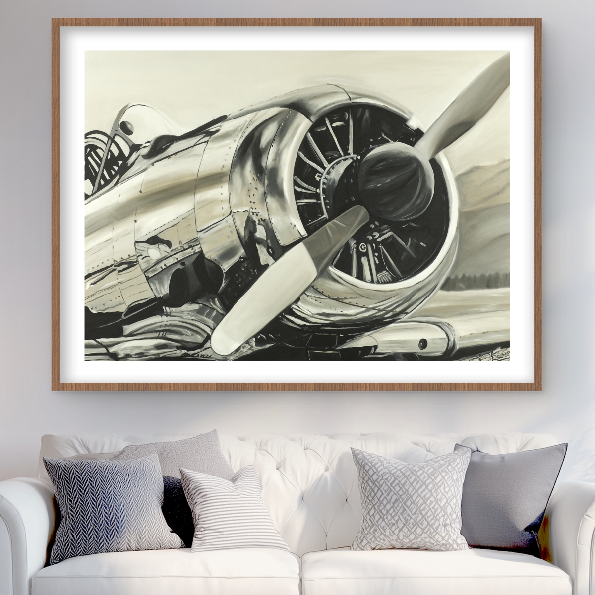C1FM3648RKAQEZ 36 x 48 in. Vintage Aircraft - Man Cave Aviation Framed Matted Print