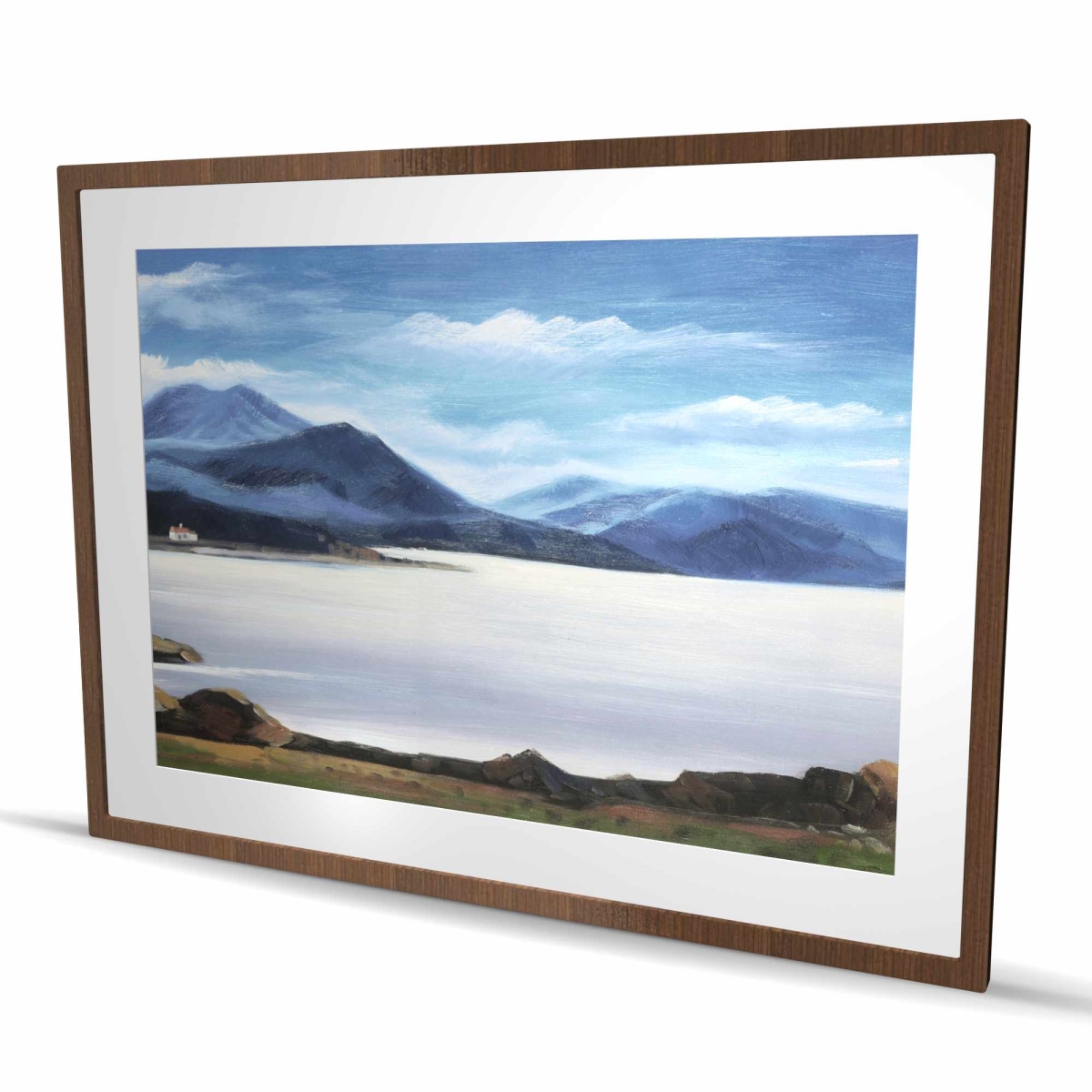 C1FM3648A3HQHY 36 x 48 in. Scottish Highlands Print - Gray Trees Framed Matted Decor