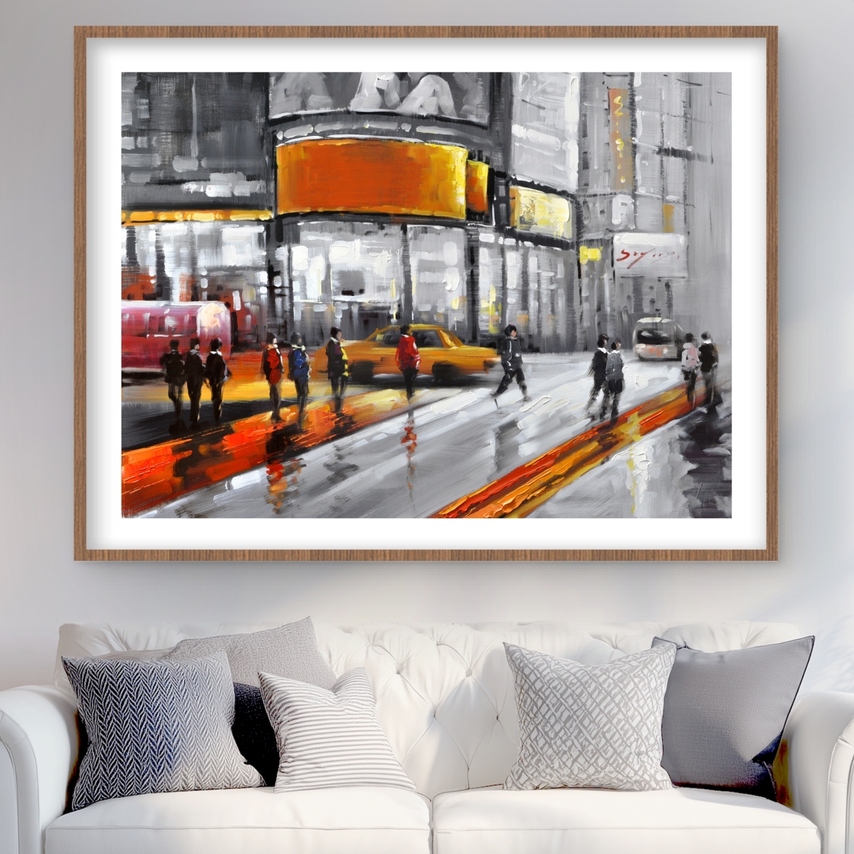 C1FM364811VUGA 36 x 48 in. Circulation in Times Square - Framed Matted Print for Decor