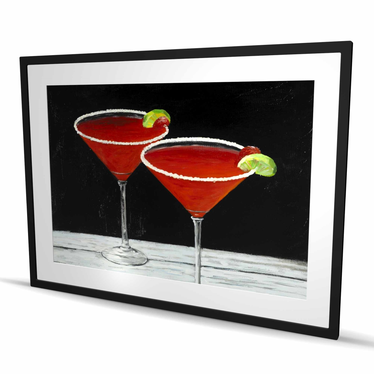 C1FM3648WBTKOB 36 x 48 in. Cosmopolitan Drink Still Life Print - Green Framed Decor