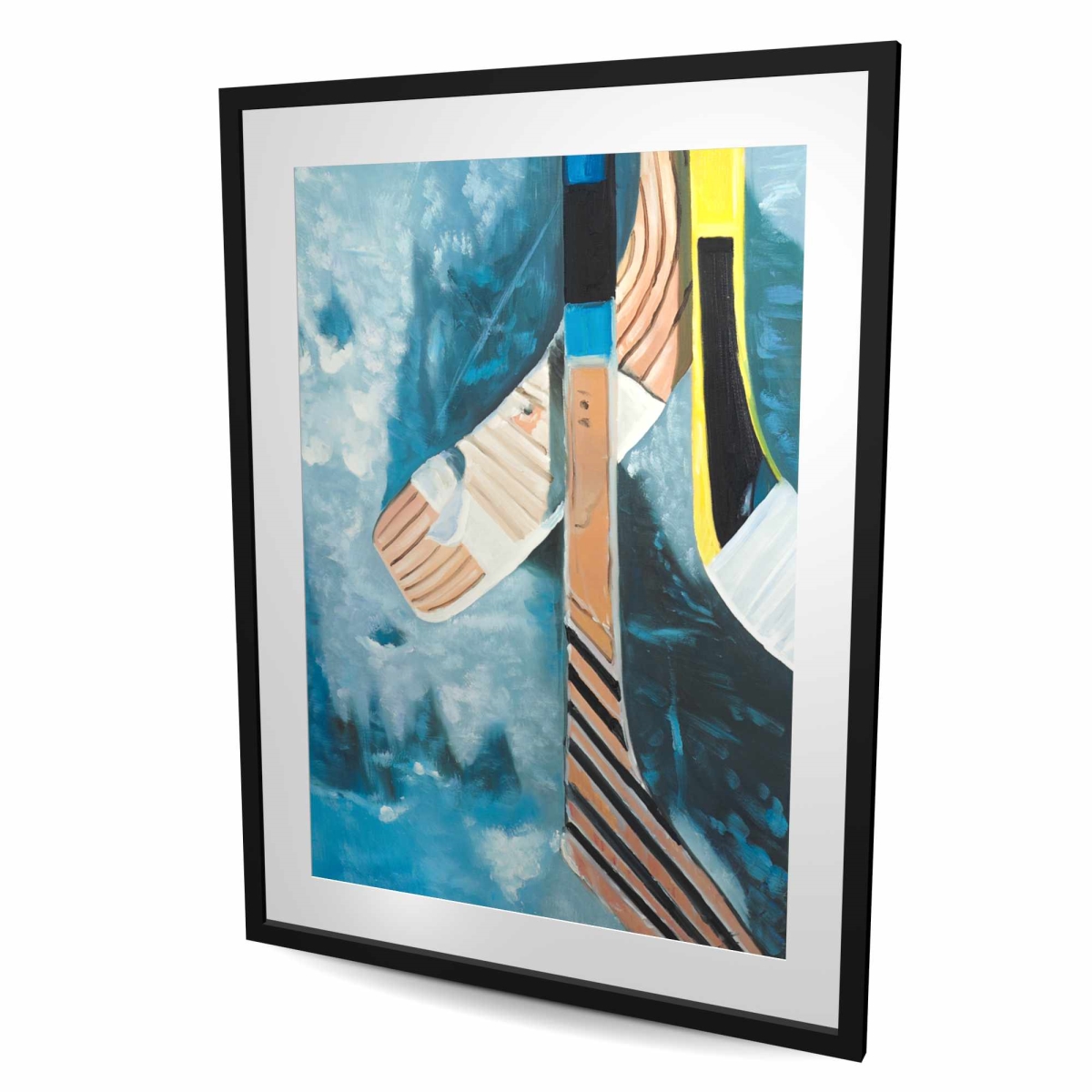 C1FM3648BTMXVW 36 x 48 in. Hockey Sticks - Hobbies Man Cave Framed Matted Print Decor