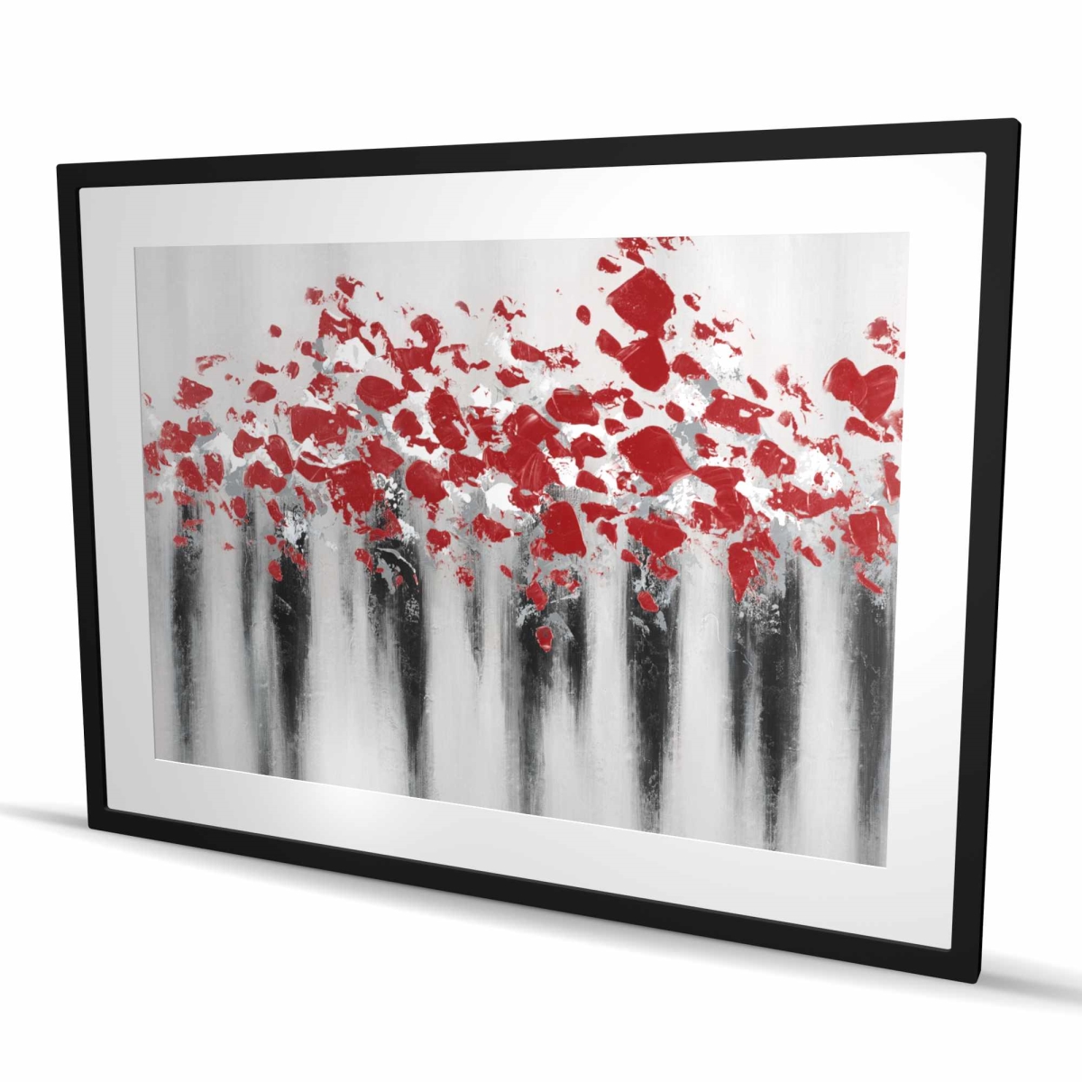 C1FM3648FRS9PT 36 x 48 in. Little Peas Red - Abstract Red Framed Matted Print for Decor