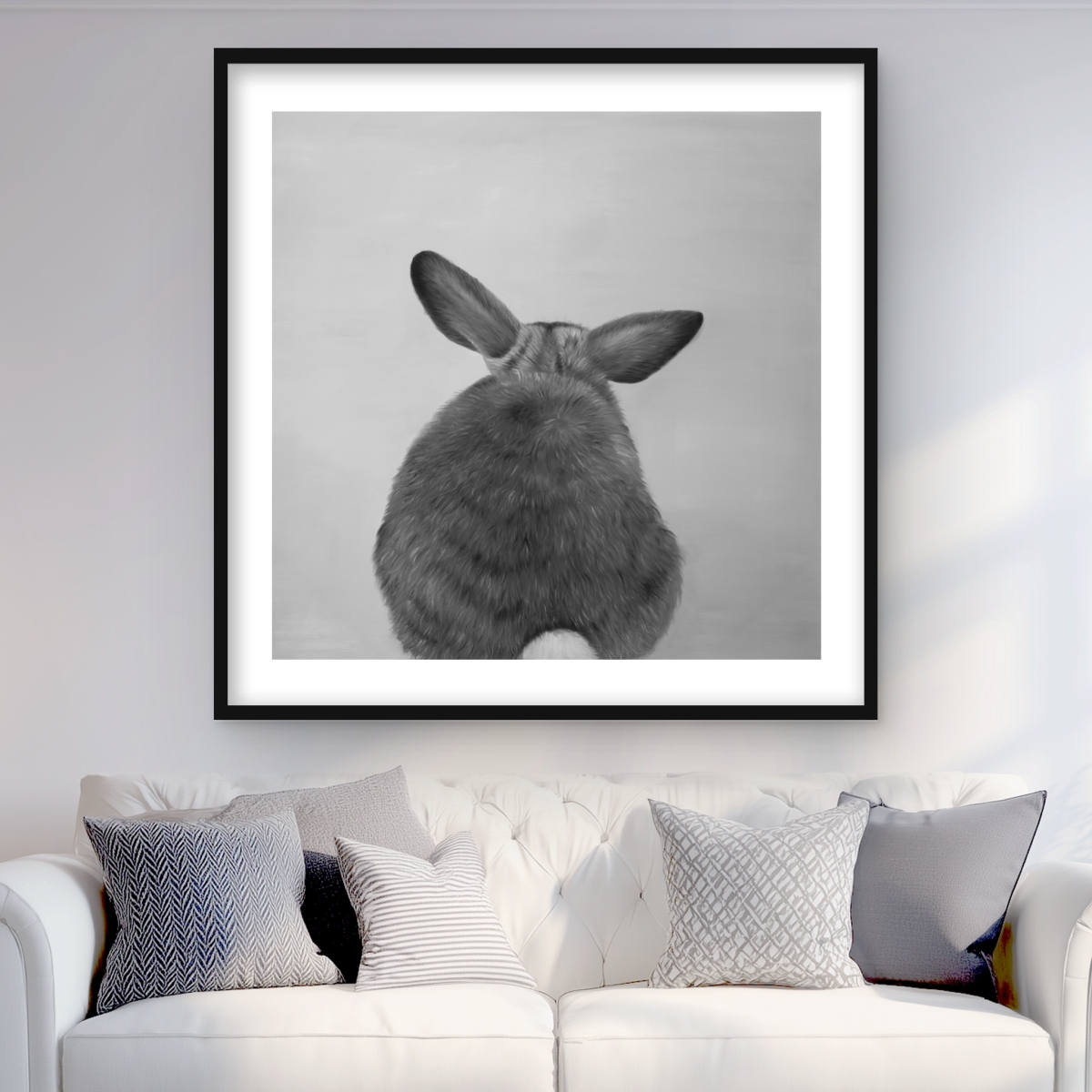 C1FM3636ML3O5O 36 x 36 in. Little Rabbit From Behind - Hyperrealist Print for Decor
