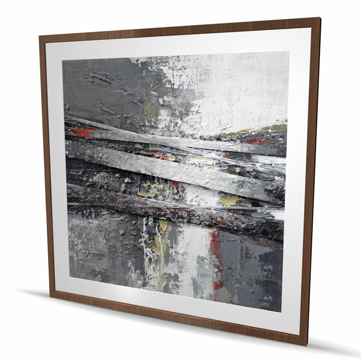 C1FM484898R5DE 48 x 48 in. Industrial & Texturized Abstract Stripes - Framed Print