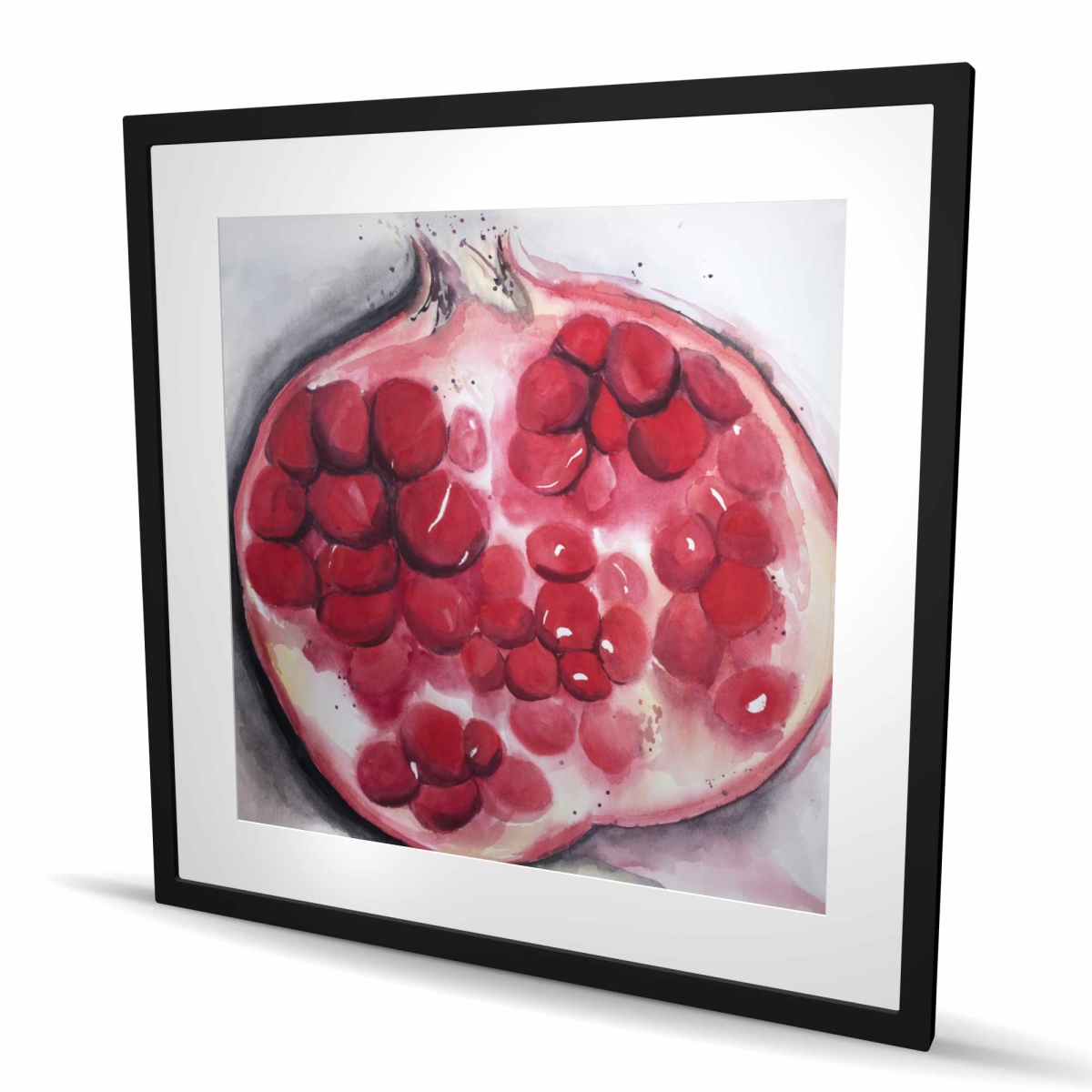 C1FM3636NE24BS 36 x 36 in. Open Pomegranate - Red Kitchen Framed Matted Print Decor