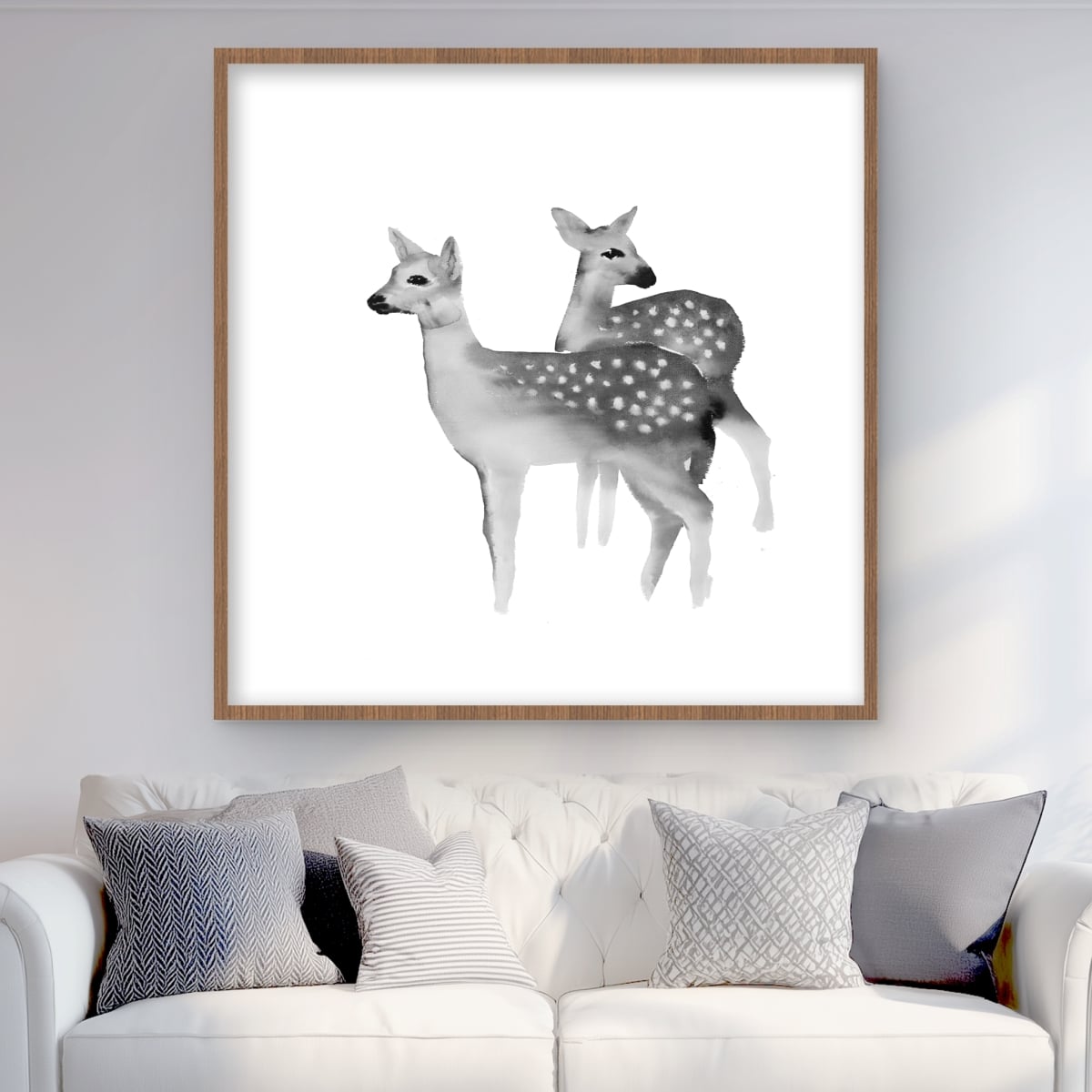 C1FM3636NRINR3 36 x 36 in. Faon Black & White Rustic Framed Print for Home Decor