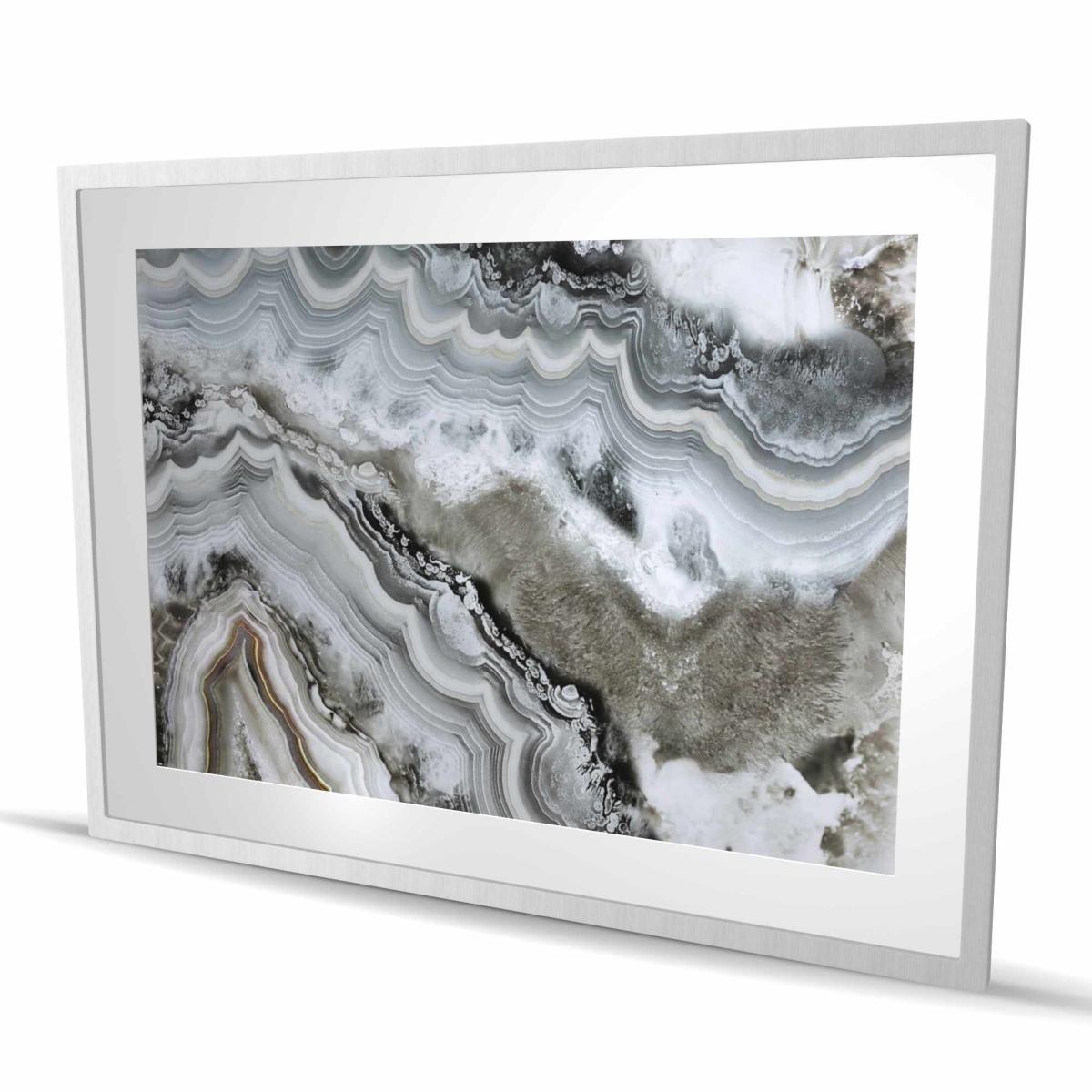 C1FM3648M9ZH6K 36 x 48 in. Abstract Geode Print - Brown Framed Matted Home Decor Art