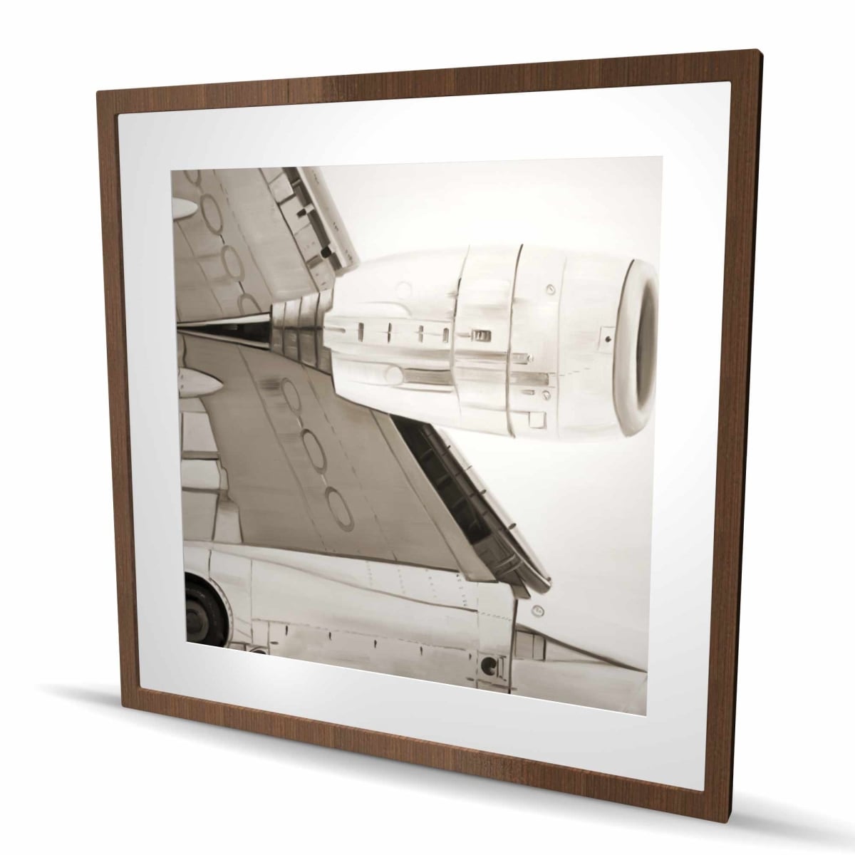 C1FM3636UJRP75 36 x 36 in. Underside - Office Transportation Framed Matted Print Decor