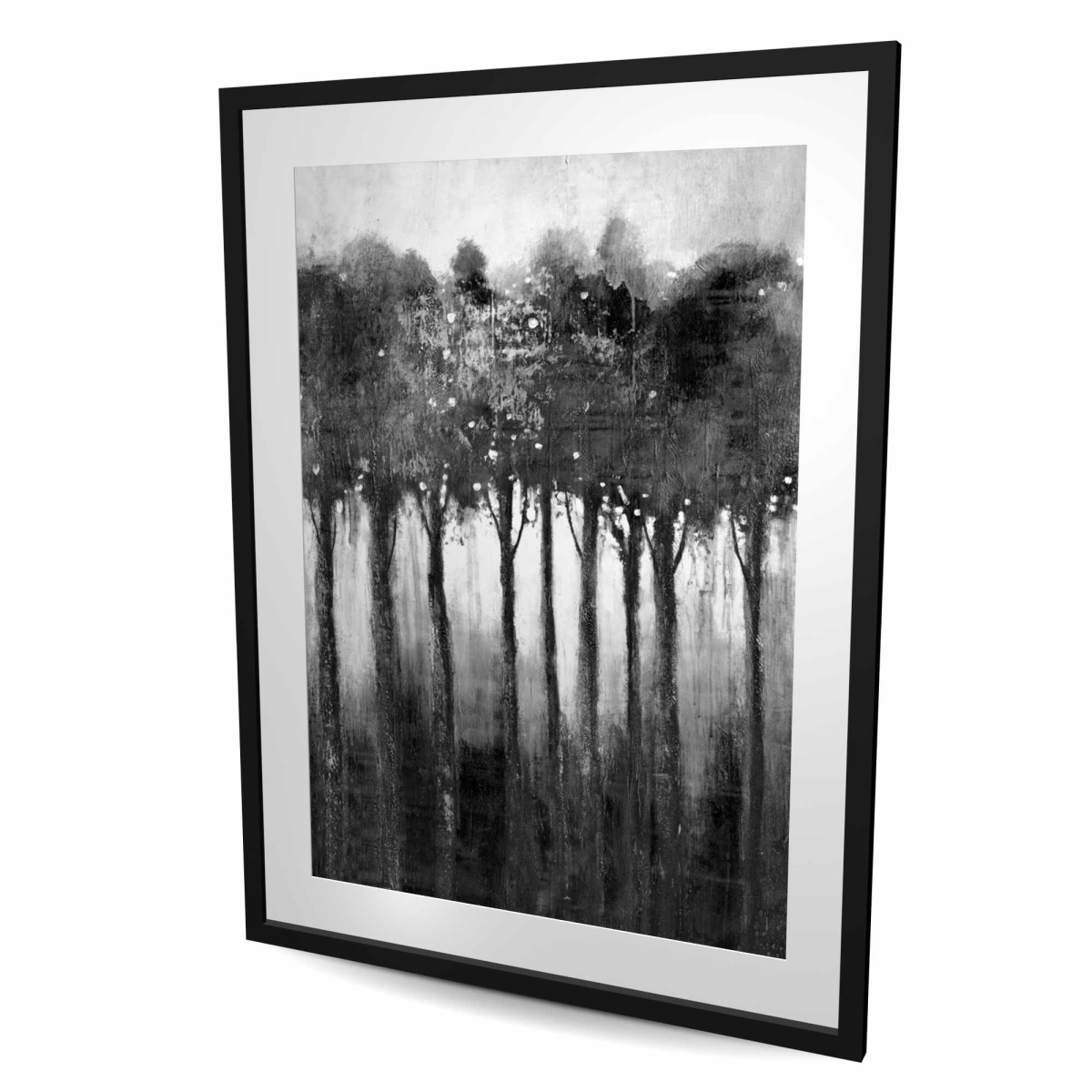 C1FM3648SMWBGX 36 x 48 in. Monochrome Trees - Framed Matted Print for Home Decor
