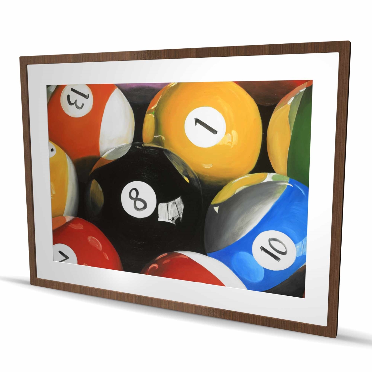 C1FM3648SONFRH 36 x 48 in. Pool Balls Closeup - Hyperrealist Framed Print for Man Cave