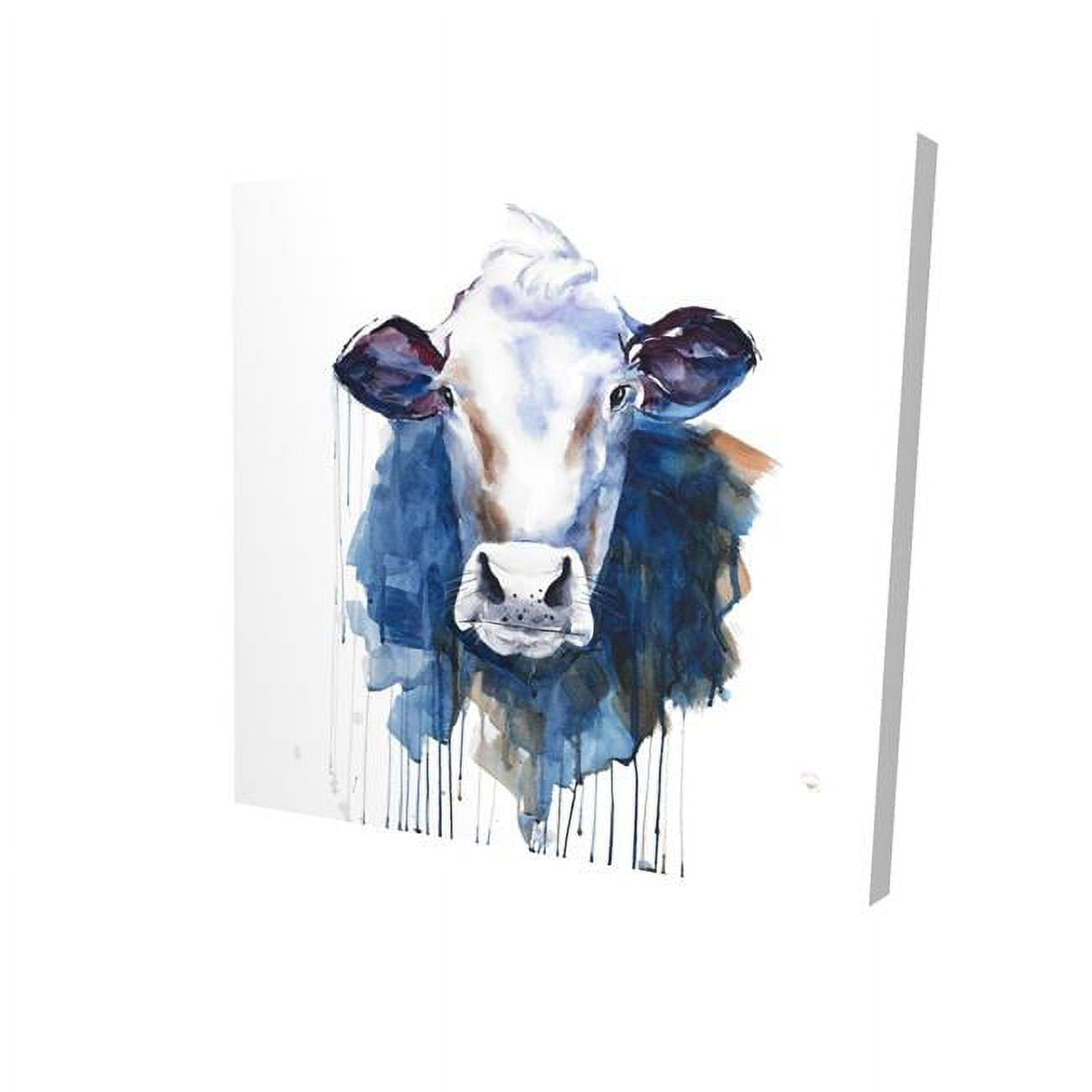 8 x 8 in. Watercolor Cow-Print on Canvas