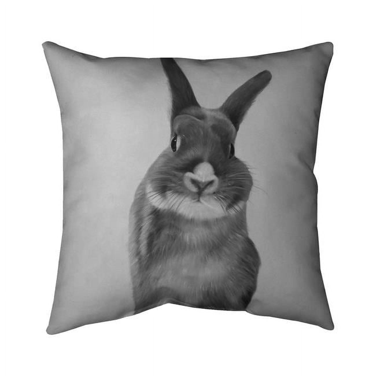20 x 20 in. Funny Grey Rabbit-Double Sided Print Outdoor Pillow Cover