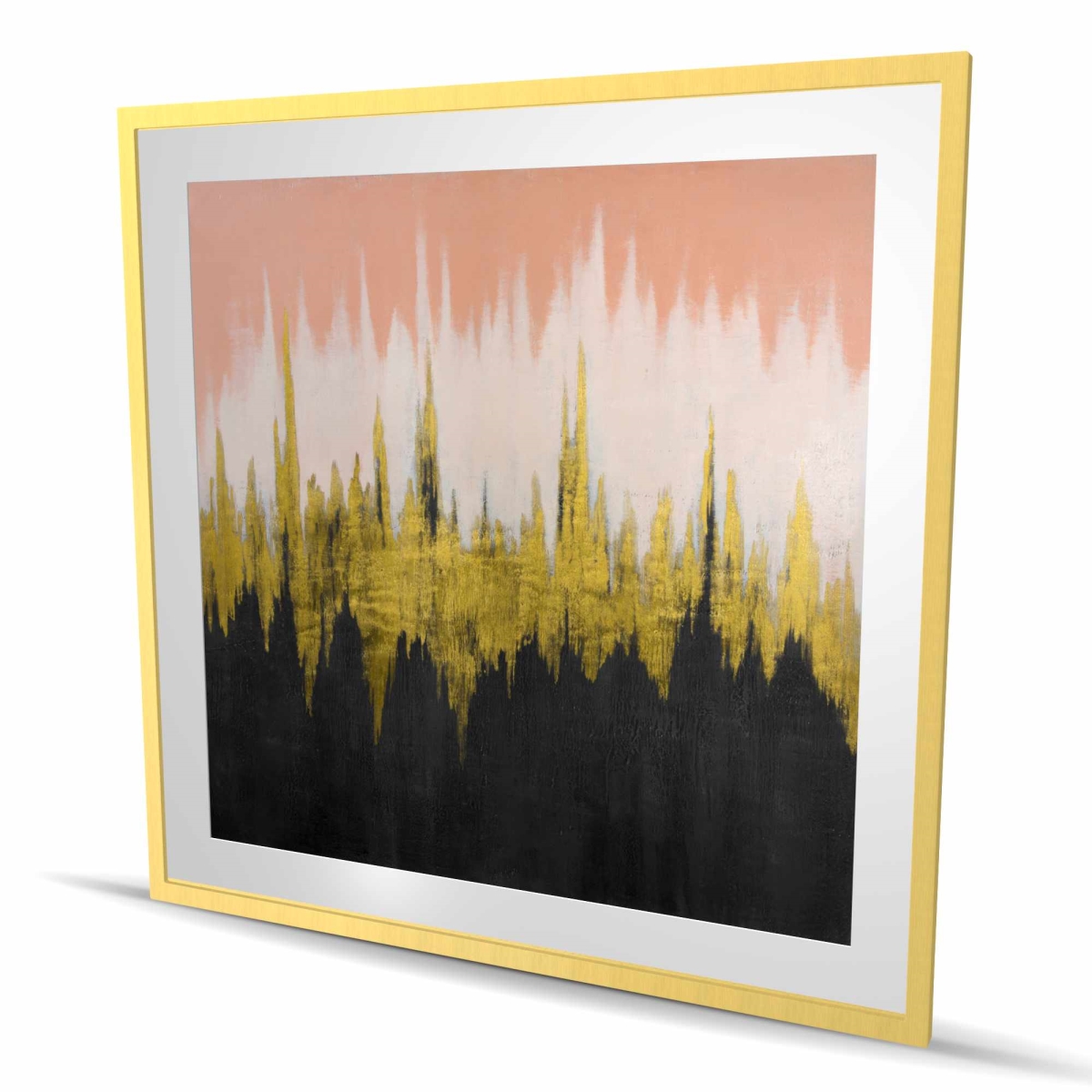 C1FM4848LLEVWK 48 x 48 in. Abstract Zigzag - Shapes Bedroom Framed Matted Print Decor