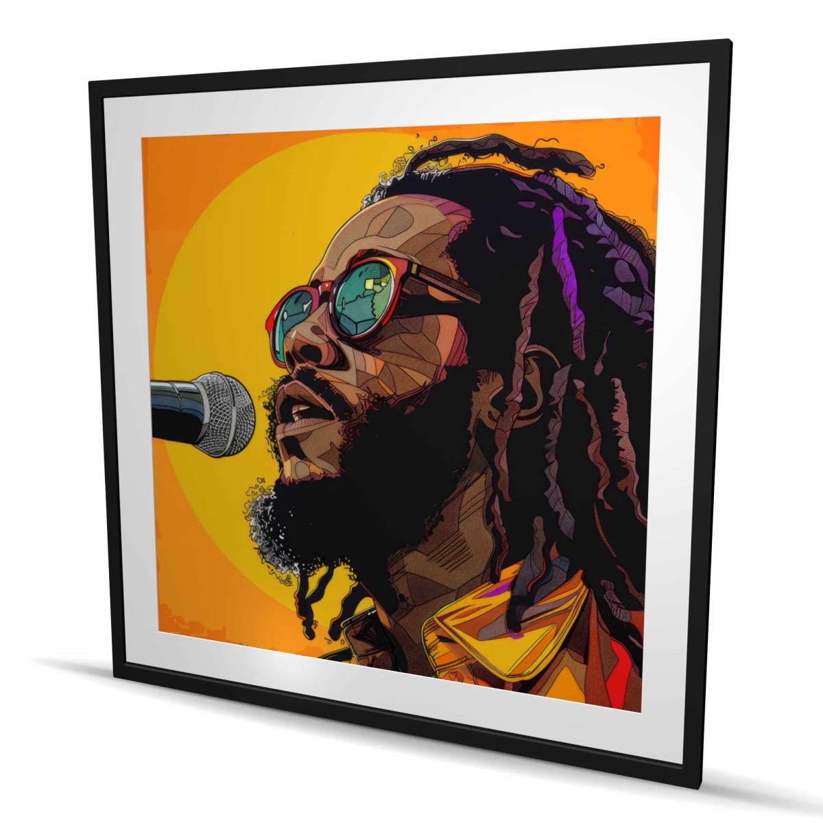 C1FM4848E6ZO4R 48 x 48 in. Sing - Orange Framed Matted Print for Home Decor - Art