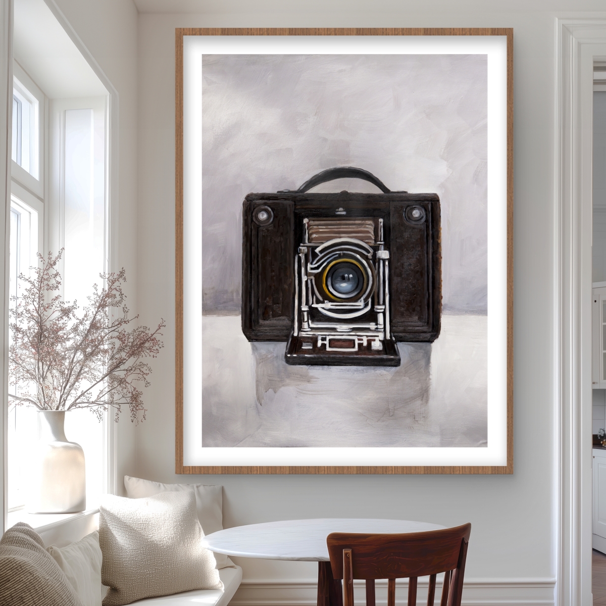 C1FM36481CAI9K 36 x 48 in. Old Camera - Brown Miscellaneous Framed Matted Print Decor
