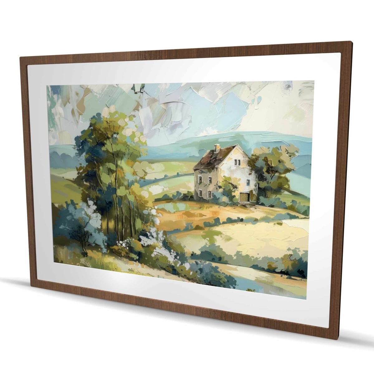C1FM3648NZNPBL 36 x 48 in. On the Plain - Green Framed Matted Print for Home Decor