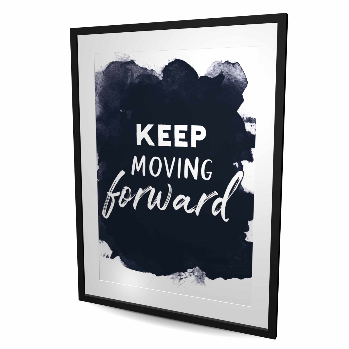 C1FM3648S0EGGZ 36 x 48 in. Keep Moving Forward - Bedroom Blue Framed Matted Print Decor