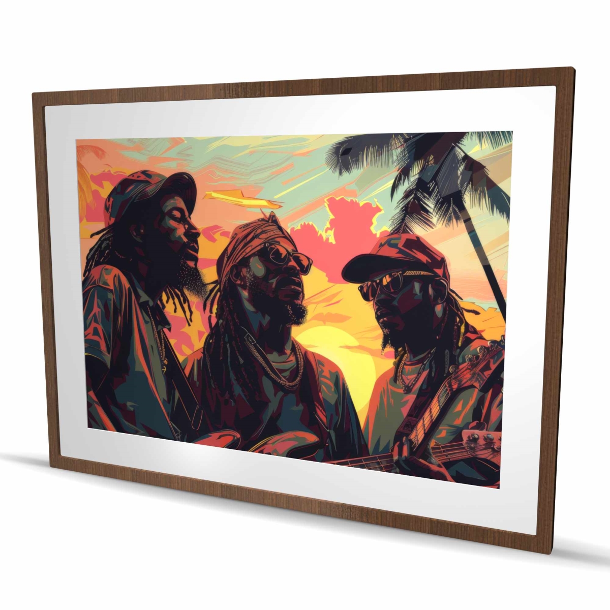 C1FM36489BMO3W 36 x 48 in. Community Turquoise Framed Matted Print - Home Decor Art