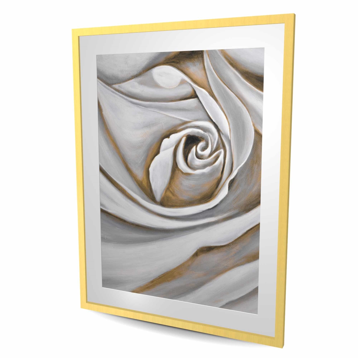 C1FM36489O3WDS 36 x 48 in. White Rose Closeup - Romantic Floral Framed Print for Decor