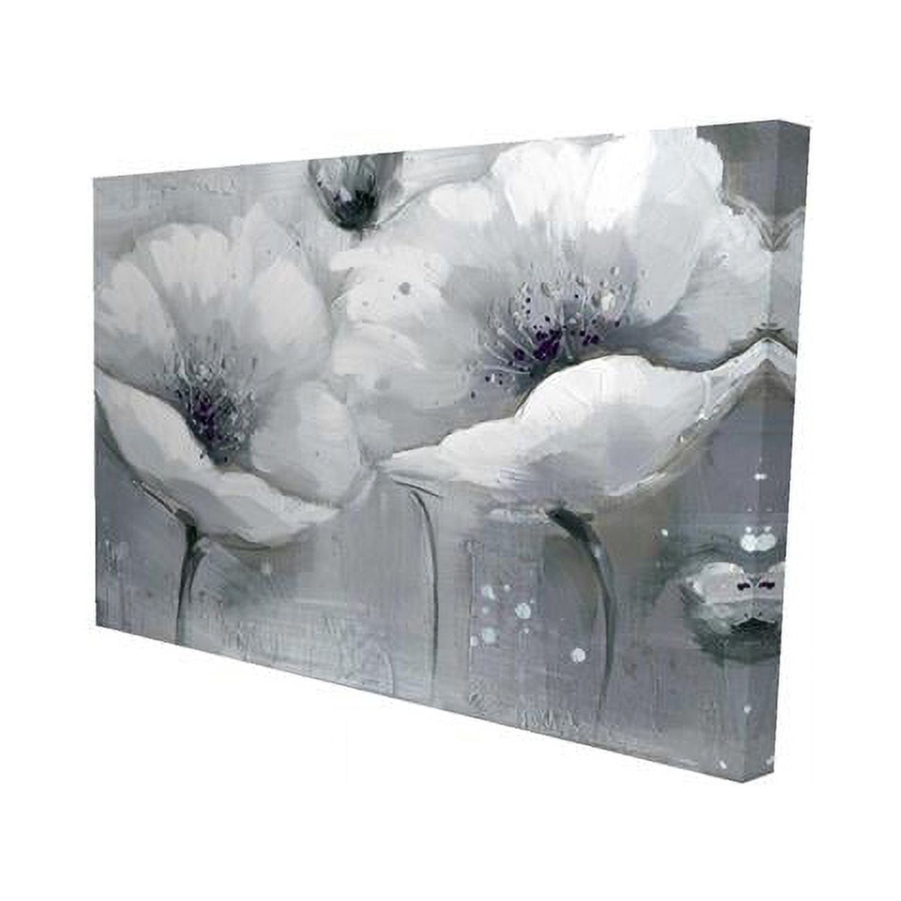 20 x 30 in. Greyscale Flowers-Print on Canvas