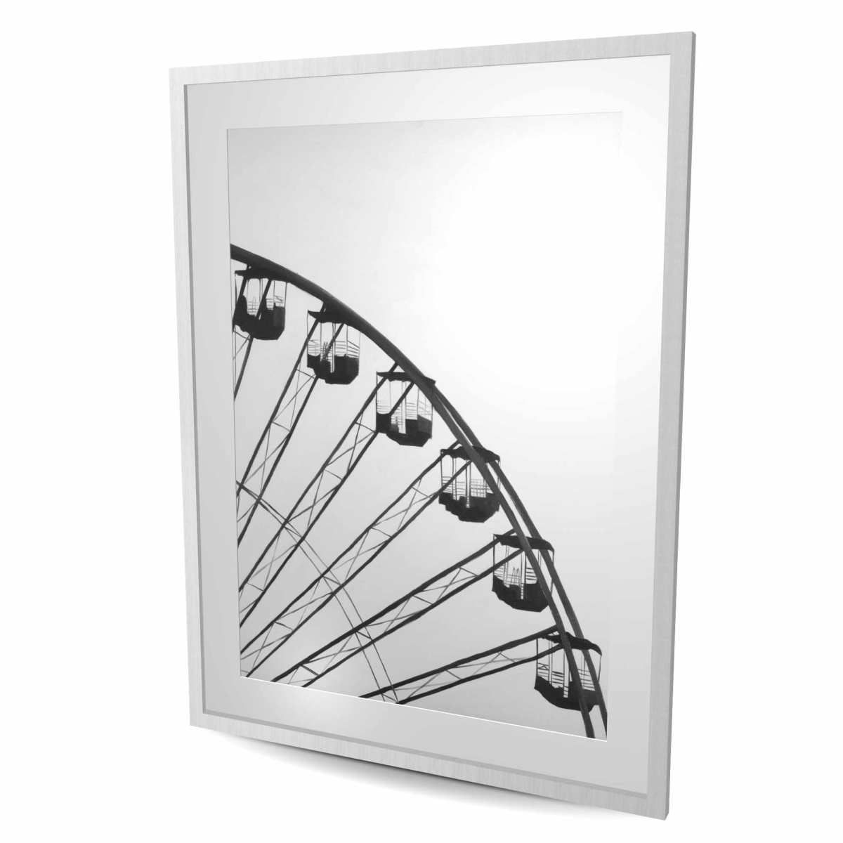 C1FM3648IXM73U 36 x 48 in. Quarter of A Ferris Wheel - Black & White Print for Man Cave
