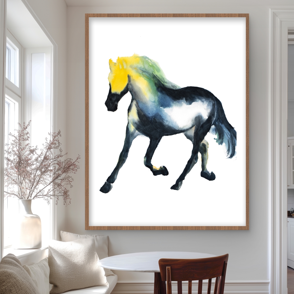 C1FM3648QCO52A 36 x 48 in. Galloping Horse - Framed Matted Print for Home Decor