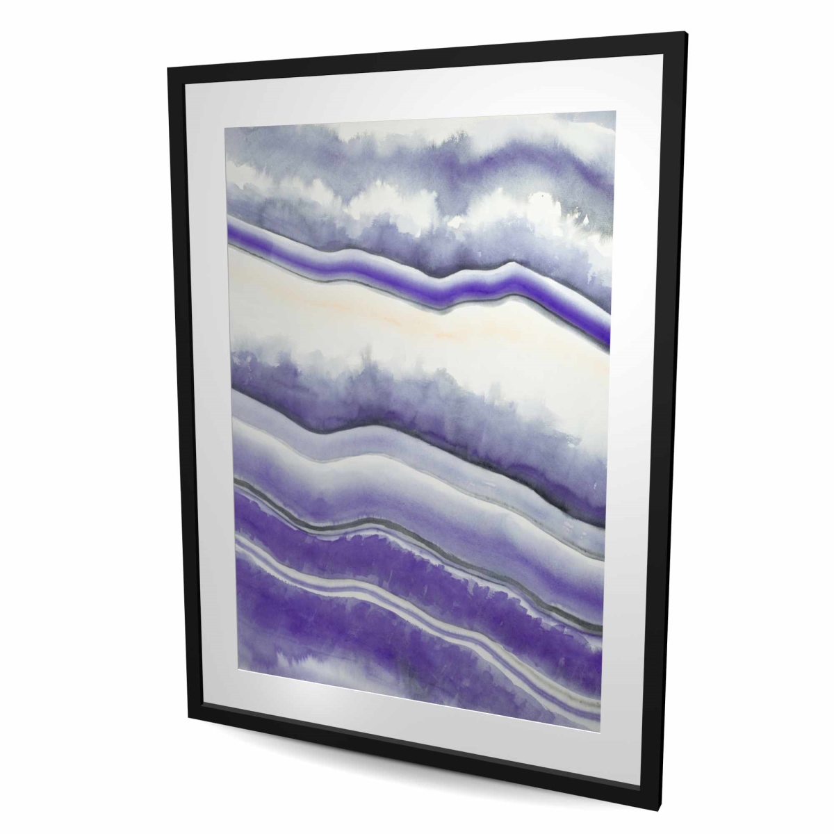 C1FM36482JYU63 36 x 48 in. Purple Geode - Abstract Minerals Framed Matted Print Decor