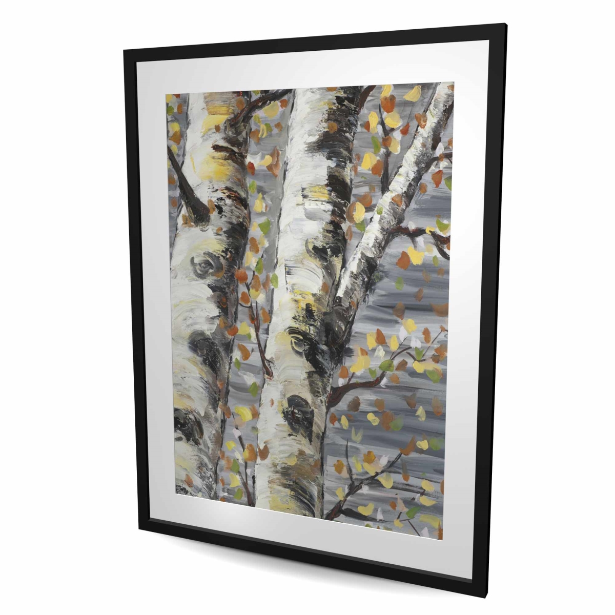 C1FM3648DT6HLL 36 x 48 in. Budding White Birches - Gray Landscapes Framed Print Decor