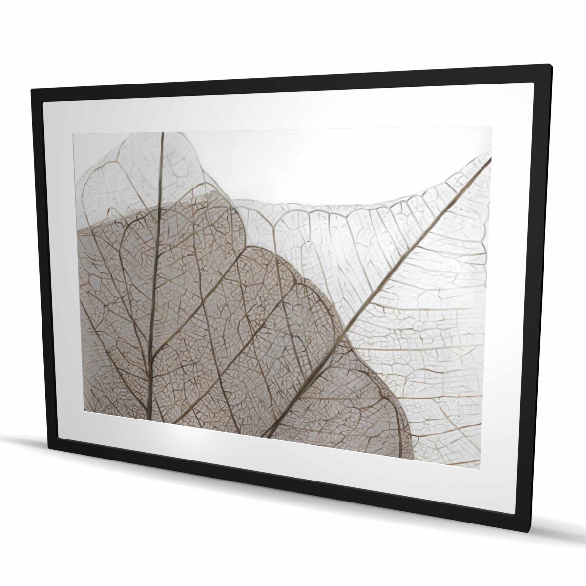 C1FM3648UWCGPN 36 x 48 in. Translucent Dried Leaves Print - Floral Beige Framed Decor