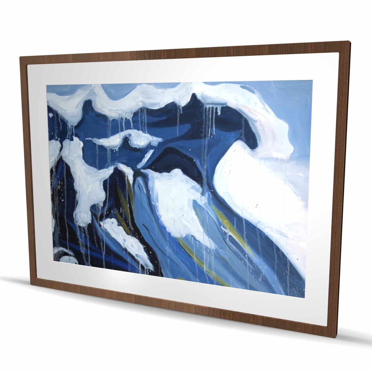C1FM36486PSLEW 36 x 48 in. Wave in Motion - Modern Coastal Framed Matted Print Decor