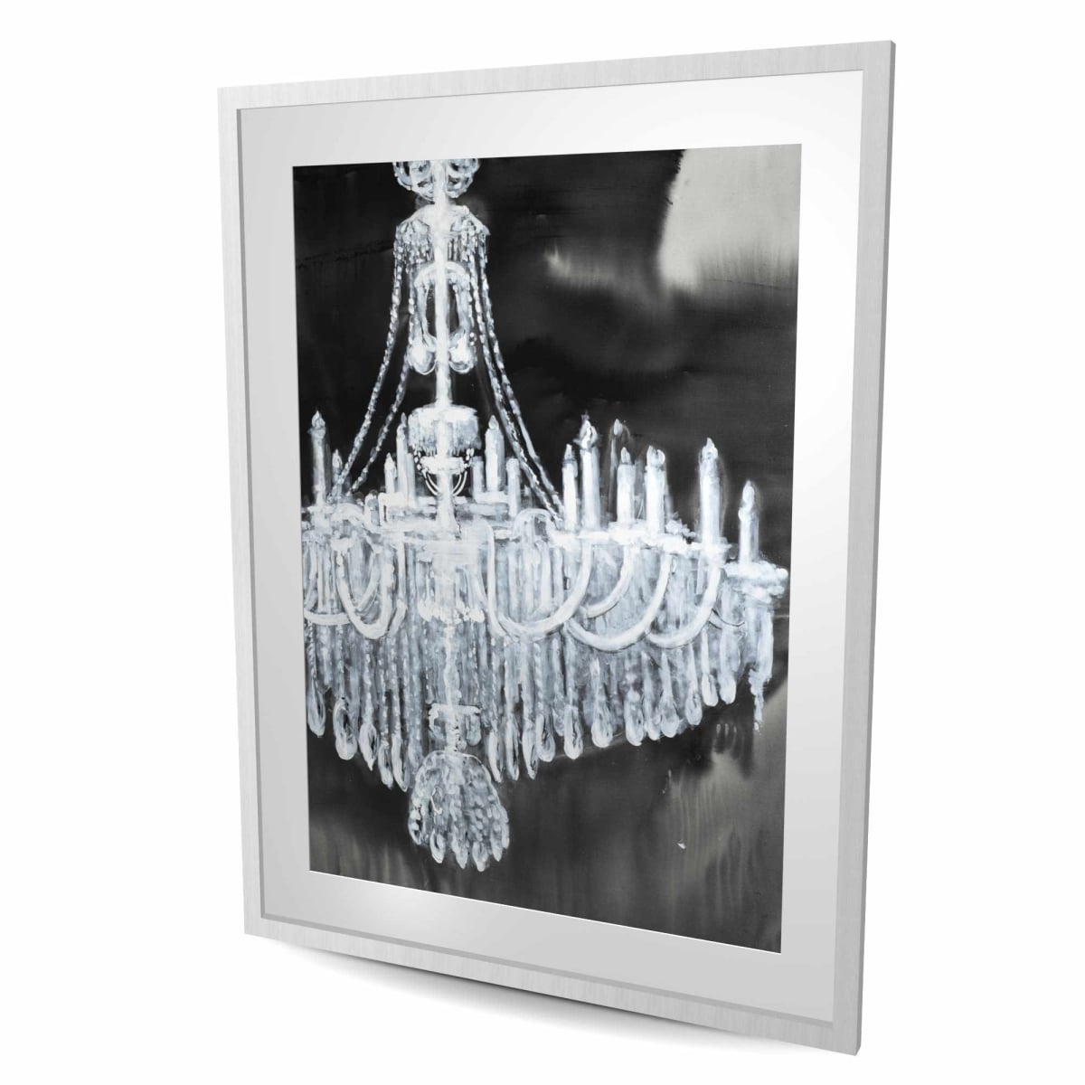 C1FM36487YG5UV 36 x 48 in. Glam Chandelier - Object Kitchen Framed Matted Print Decor