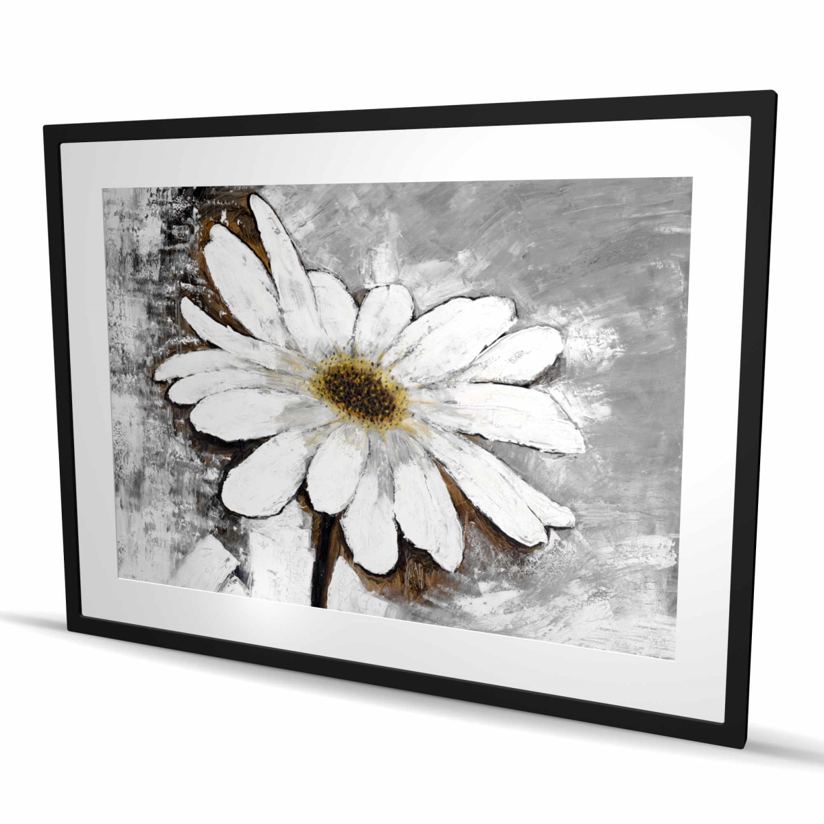 C1FM36486I62LL 36 x 48 in. Abstract Daisy - Botanical Modern Framed Matted Print Decor