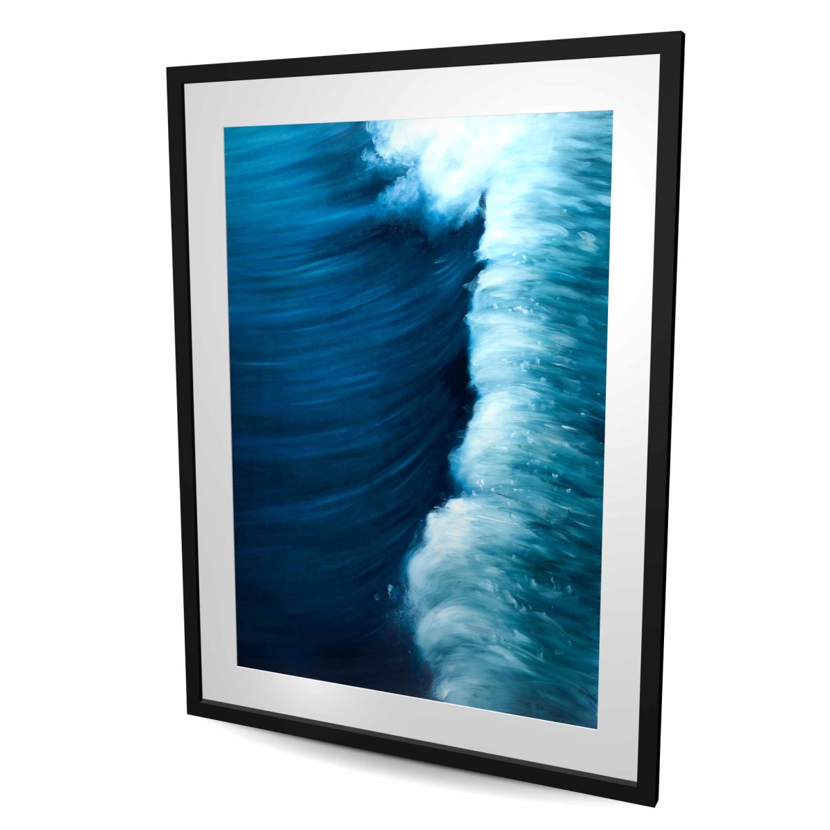 C1FM3648CGCTCB 36 x 48 in. Wave - White Marine Framed Matted Print for Home Decor