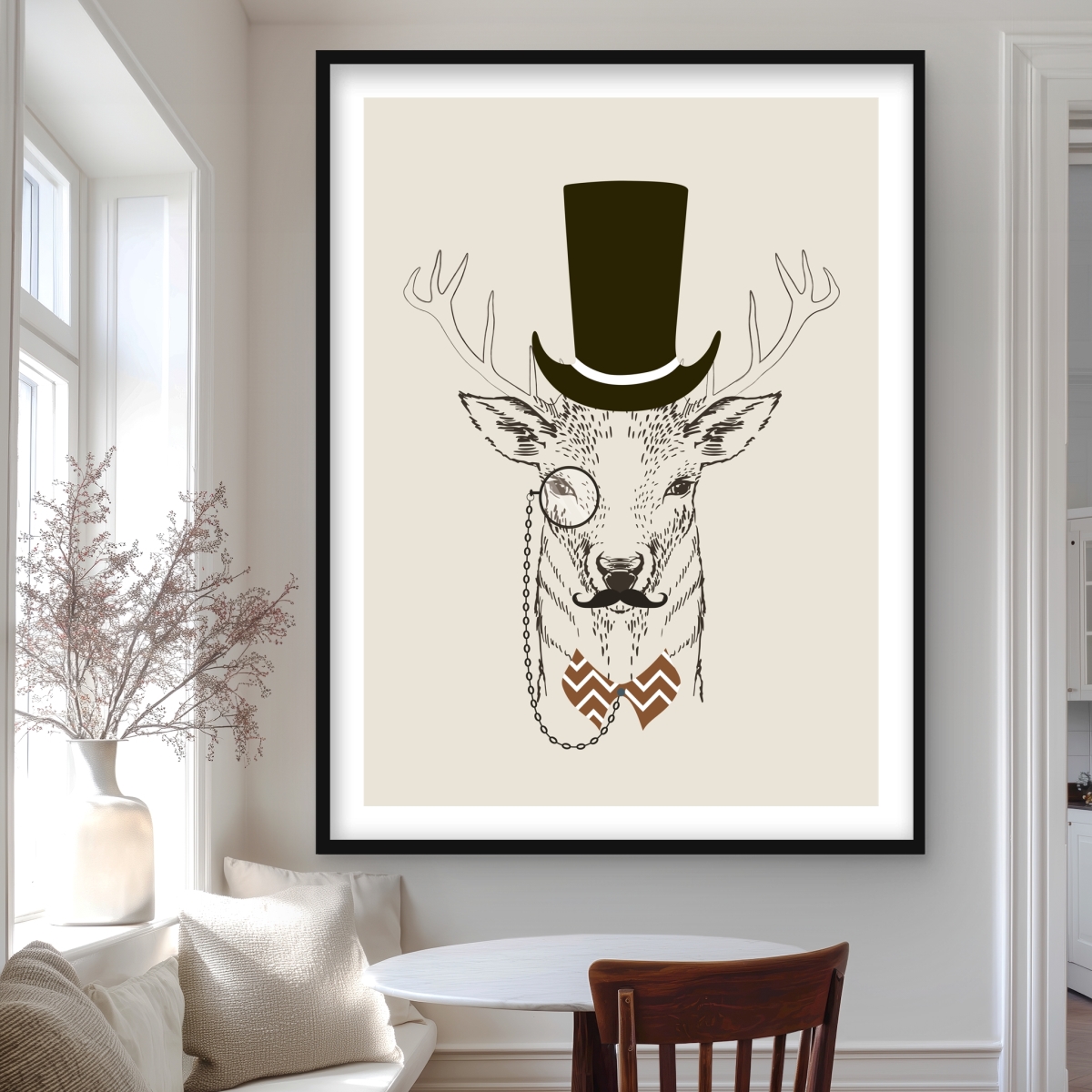 C1FM3648OR4STZ 36 x 48 in. Aristocrat Roe Deer - Rustic Man Cave Framed Print Decor