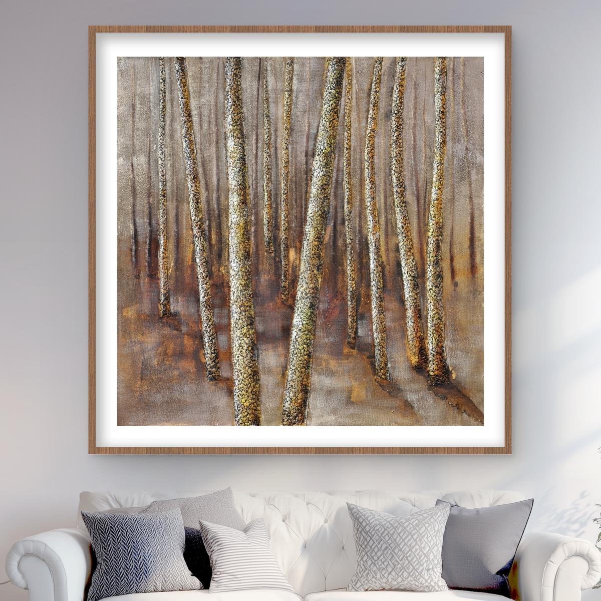 C1FM4848EWW9A5 48 x 48 in. Forest - Office Brown Framed Matted Print for Home Decor
