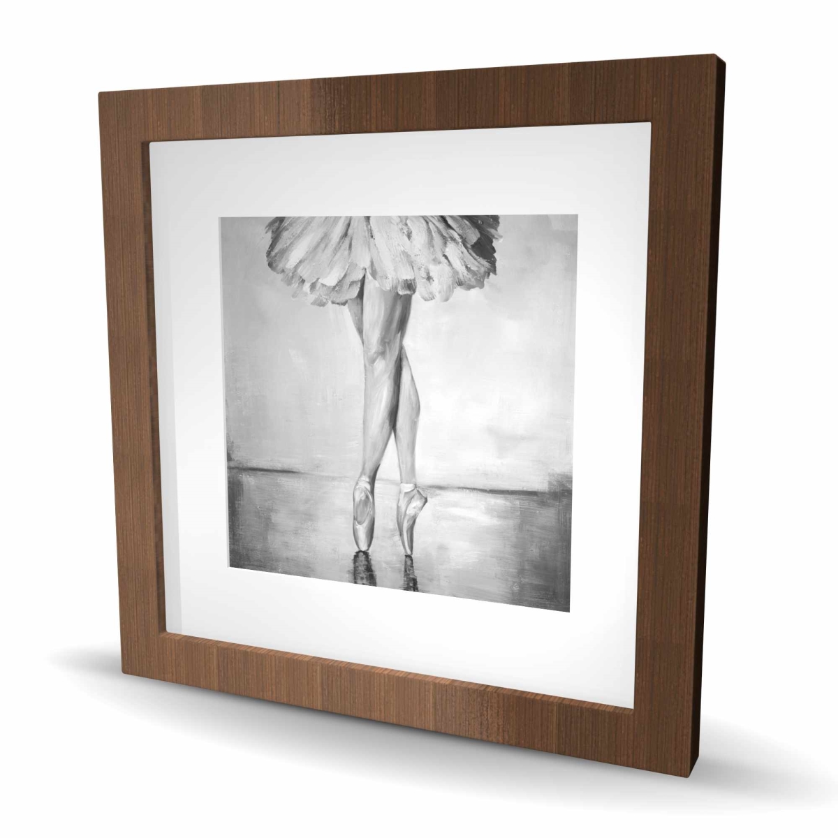 C1FM1616Q7URBB 16 x 16 in. Ballet Classic Steps - Framed Matted Print for Home Decor
