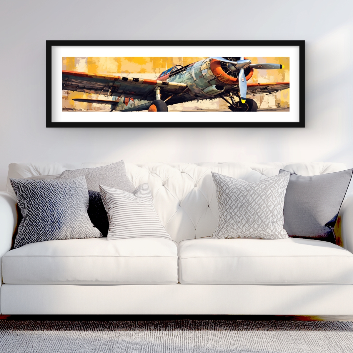 C1FM16482FUO35 16 x 48 in. Startup - Transportation American Framed Matted Print Decor