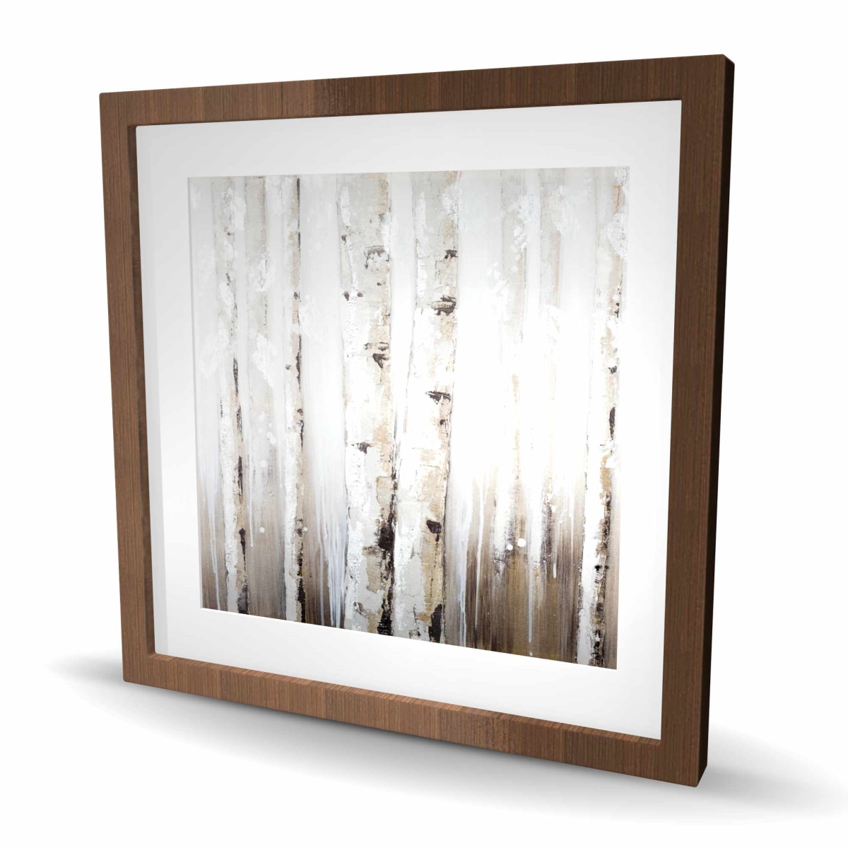 C1FM2424HP16VA 24 x 24 in. Abstract White Birches - Modern Framed Matted Print Decor
