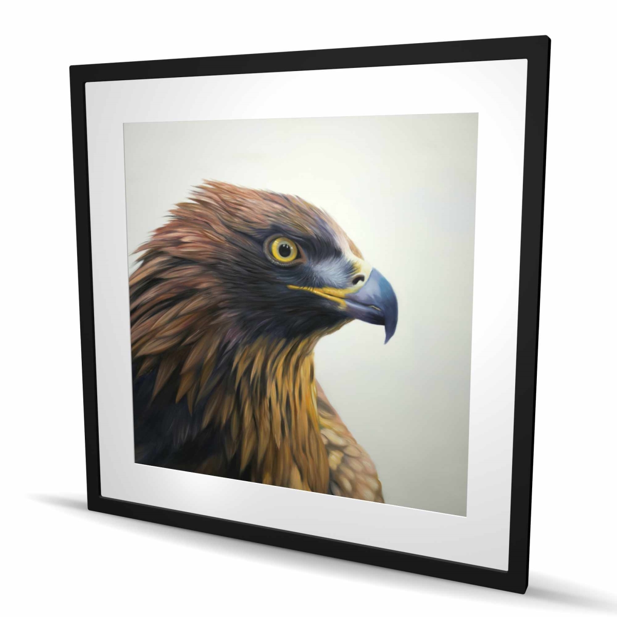 C1FM3636OPEAUA 36 x 36 in. Brown-Headed Eagle Beige Western Framed Matted Print Decor