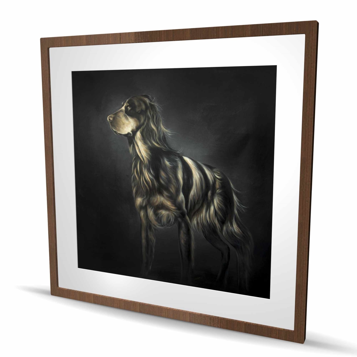 C1FM3636RFP1AB 36 x 36 in. Picard Spaniel Modern Black Framed Matted Print - Home Decor
