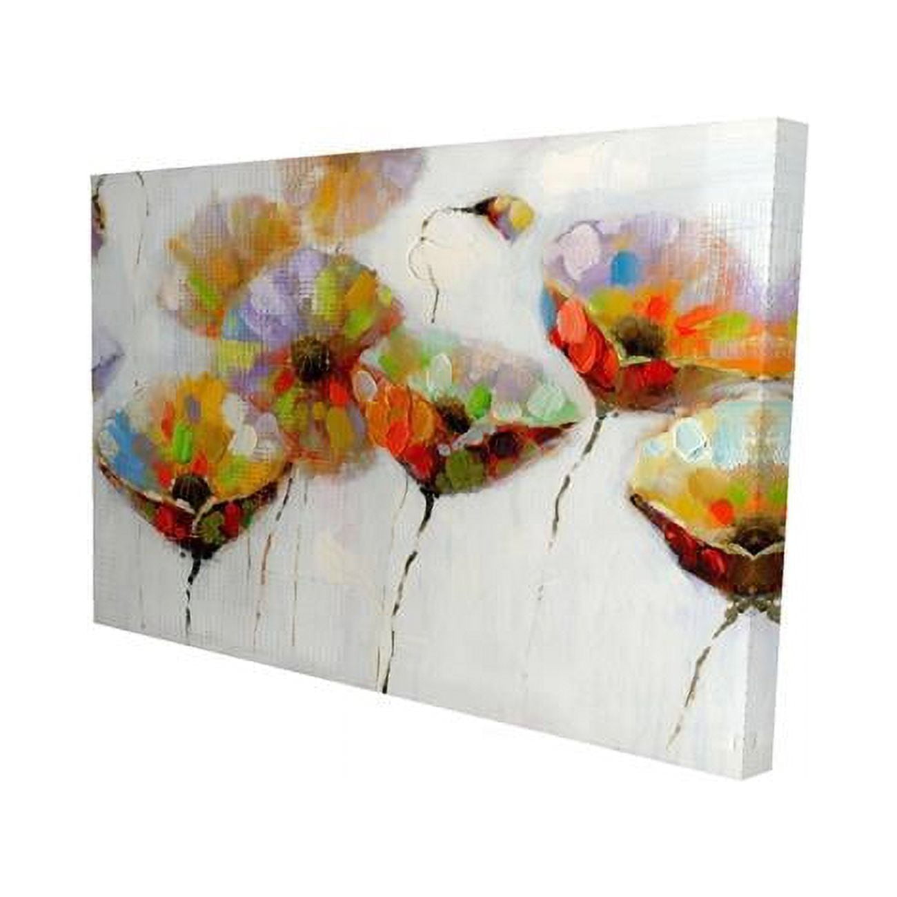 20 x 30 in. Color Dotted Flowers-Print on Canvas