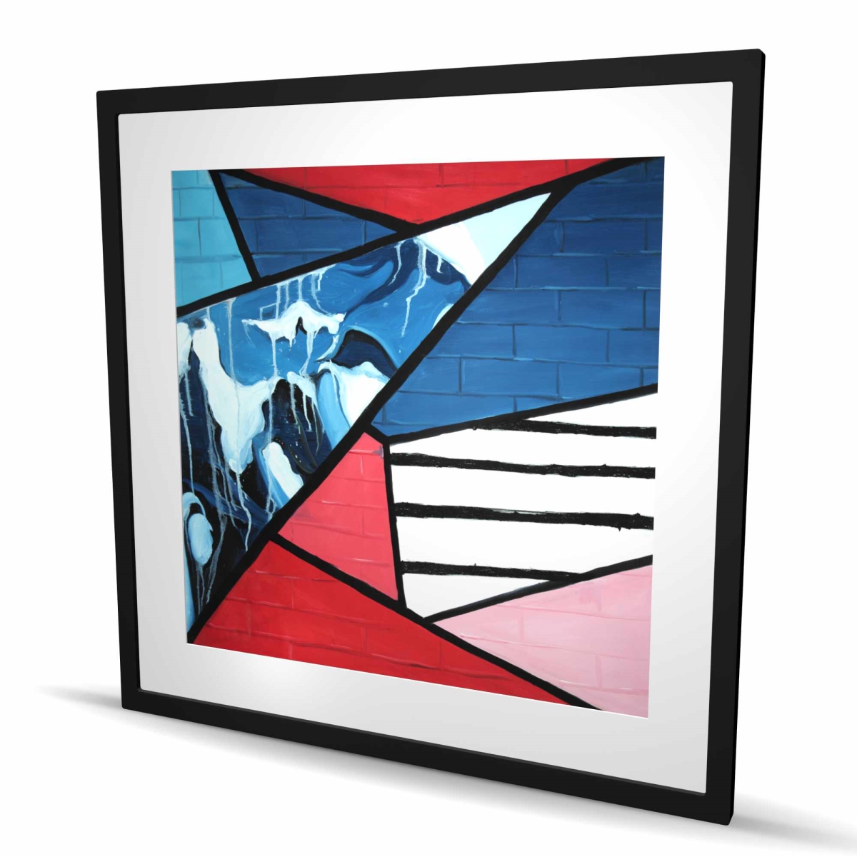 C1FM3636RFOXAJ 36 x 36 in. Diagonal Unity - Pattern Industrial Framed Matted Print