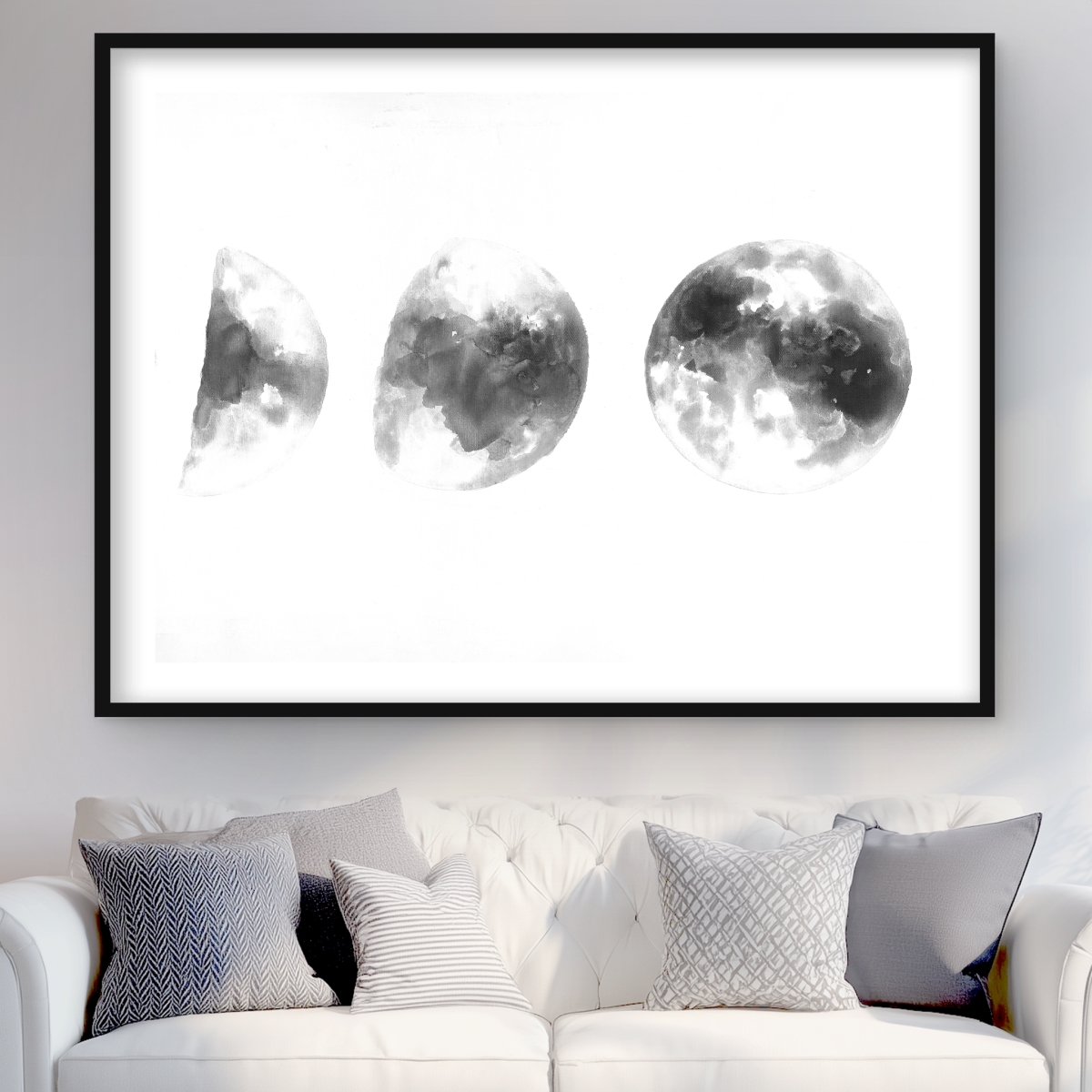 C1FM36485THU3M 36 x 48 in. Eclipse in Several Phases - Minimalist Satellite View Print