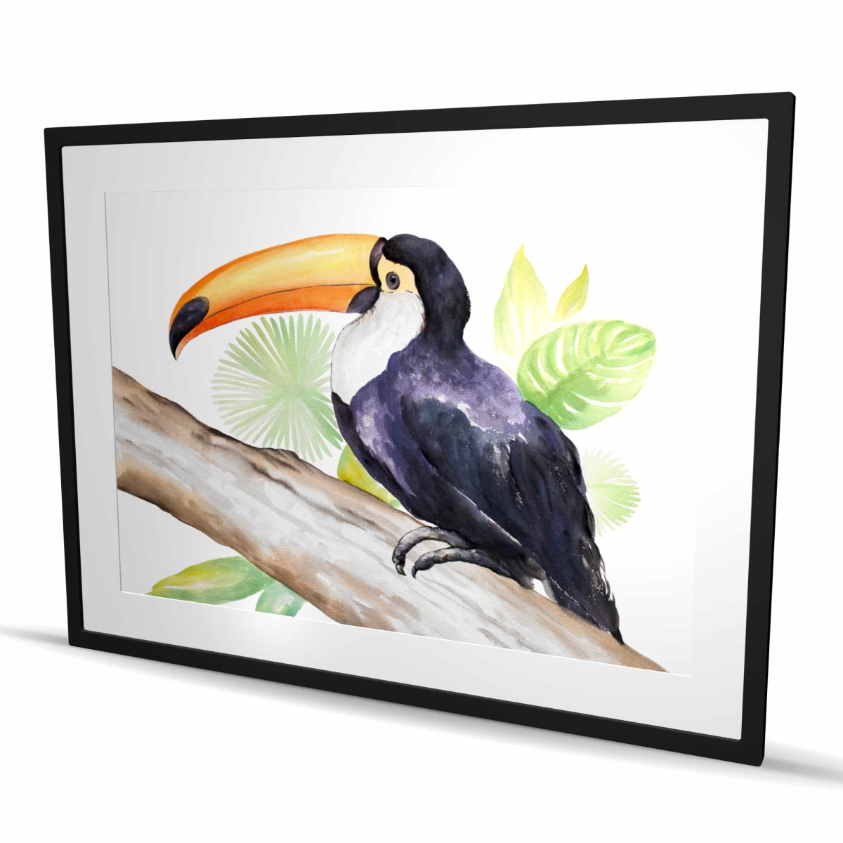 C1FM36489AS638 36 x 48 in. Toucan Perched - Exotic Framed Matted Print for Home Decor