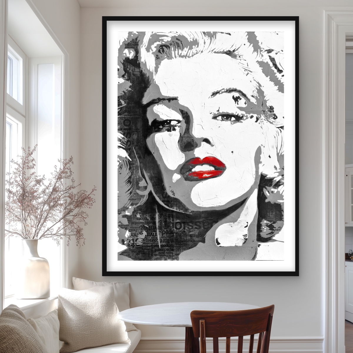 C1FM36489ONMNI 36 x 48 in. Marilyn Monroe Bathroom Figurative Print - Home Decor Framed
