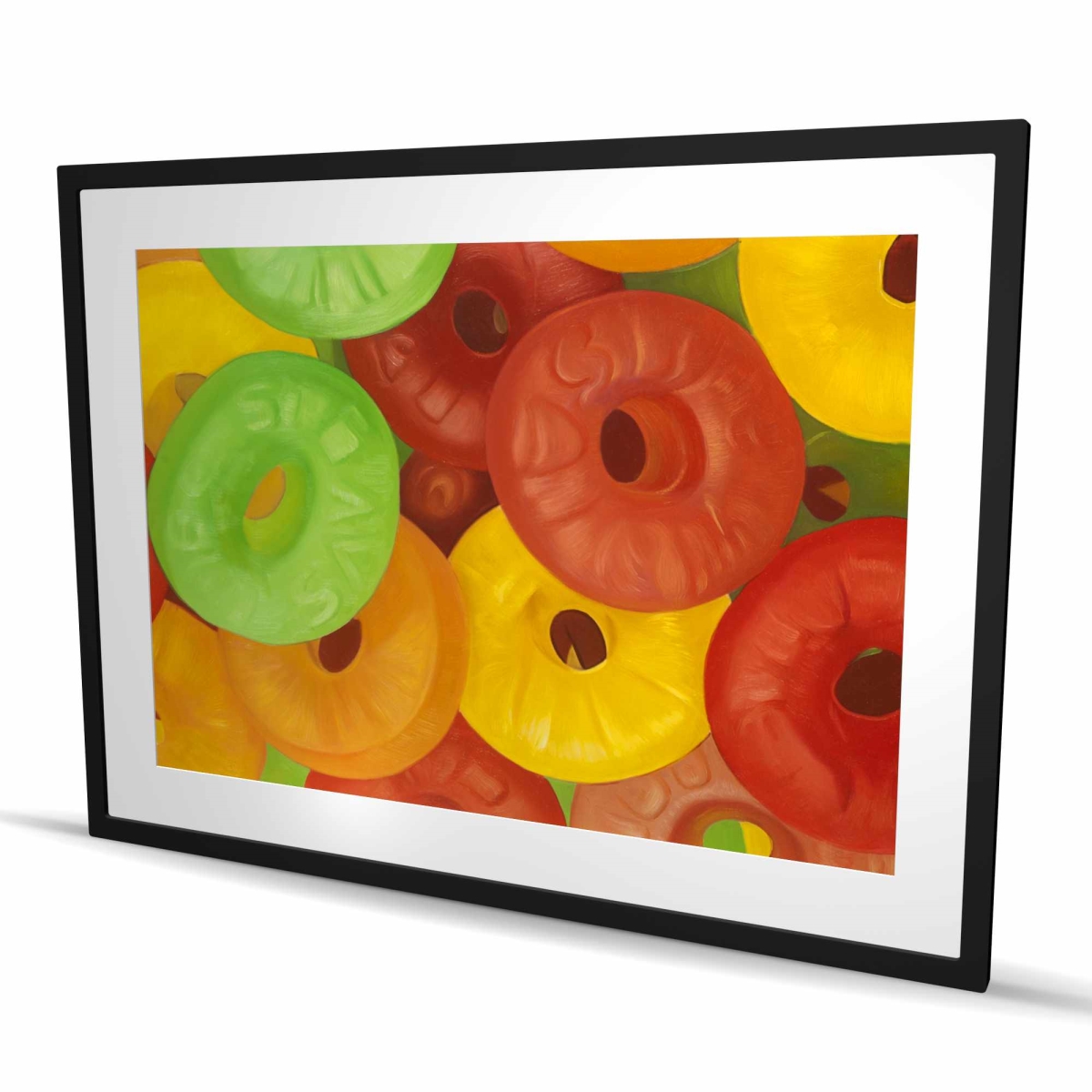 C1FM36487EWDSF 36 x 48 in. Colorful Jujubes - Hyperrealist Still Life Framed Print
